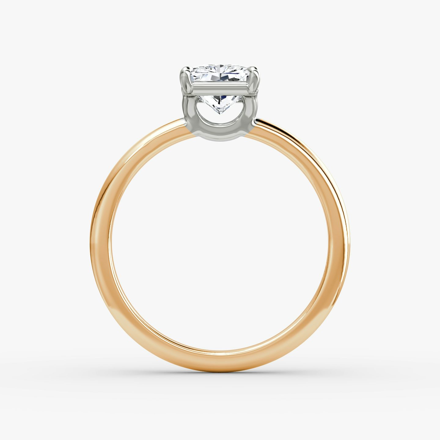 The Signature | Radiant | 14k | 14k Rose Gold and Platinum | Band: Plain | Band width: Standard | Setting style: Plain | Diamond orientation: vertical | Carat weight: See full inventory
