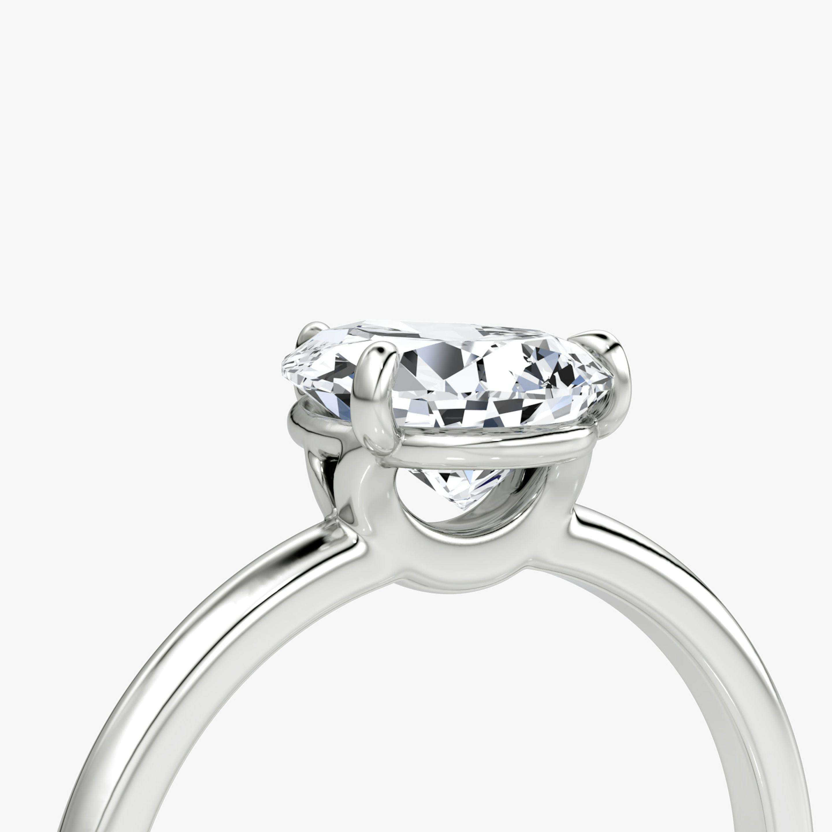 The Signature | Pear | 18k | 18k White Gold | Band width: Standard | Band: Plain | Setting style: Plain | Diamond orientation: vertical | Carat weight: See full inventory