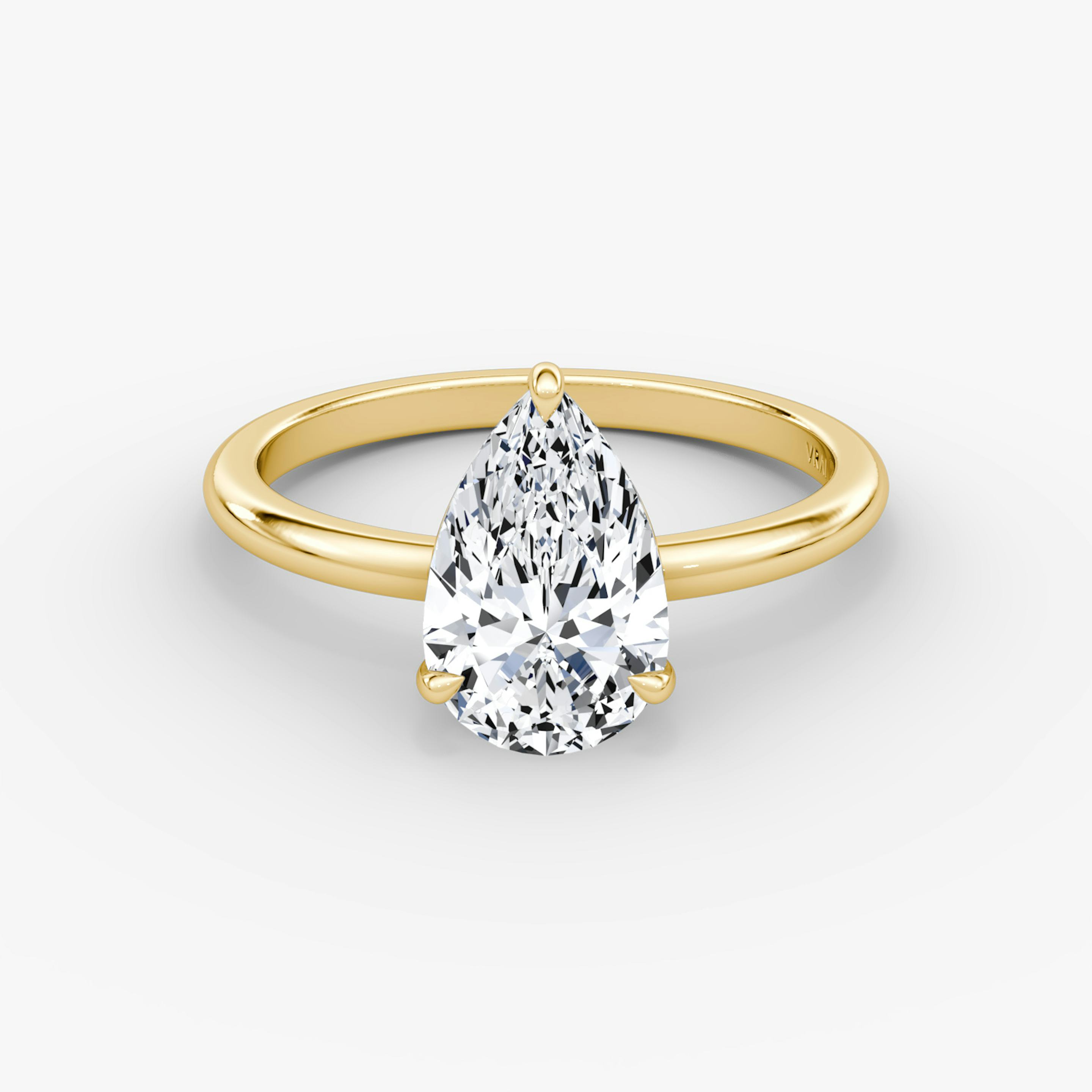 The Signature | Pear | 18k | 18k Yellow Gold | Band width: Standard | Band: Plain | Setting style: Plain | Diamond orientation: vertical | Carat weight: See full inventory