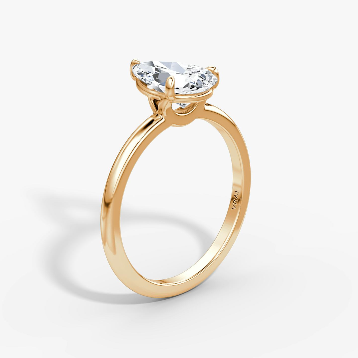 The Signature | Pear | 14k | 14k Rose Gold | Band width: Standard | Band: Plain | Setting style: Plain | Diamond orientation: vertical | Carat weight: See full inventory