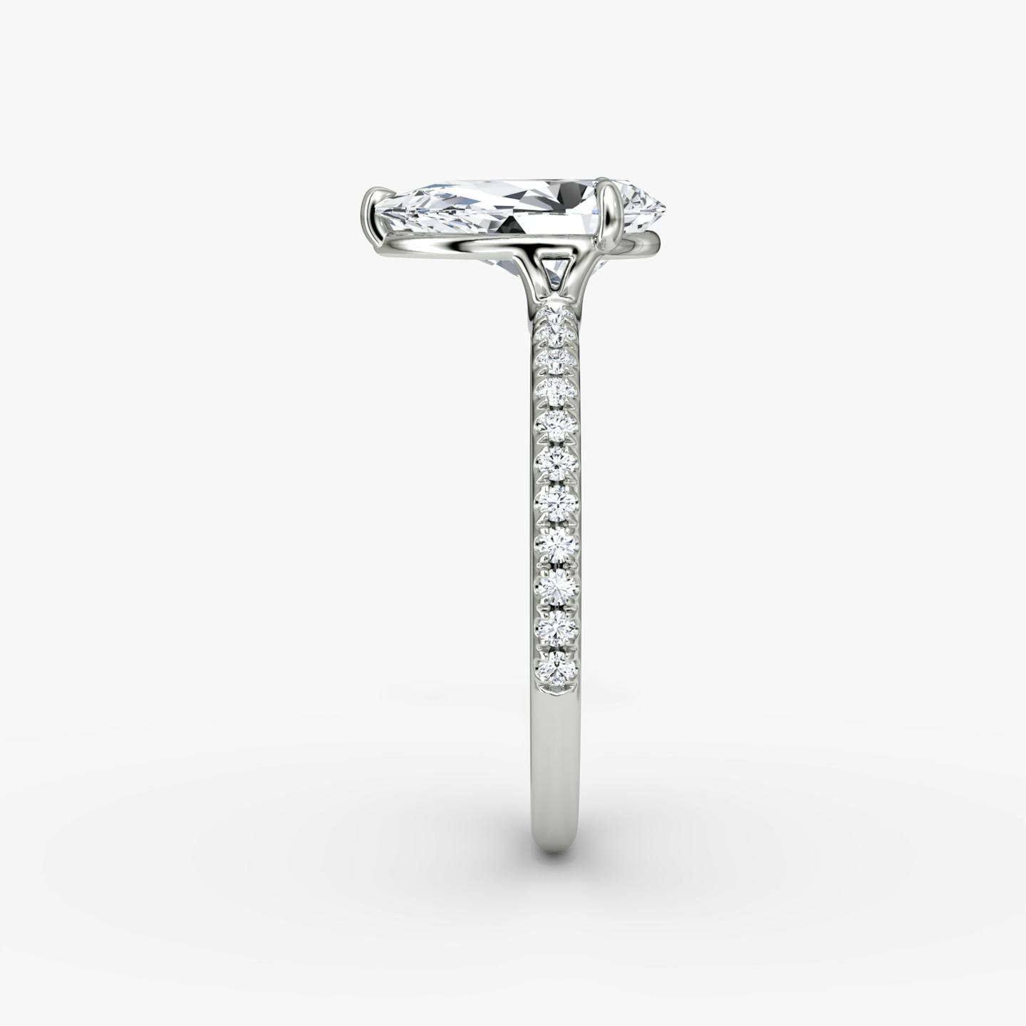 The Signature | Pear | 18k | 18k White Gold | Band width: Standard | Band: Pavé | Setting style: Plain | Diamond orientation: vertical | Carat weight: See full inventory