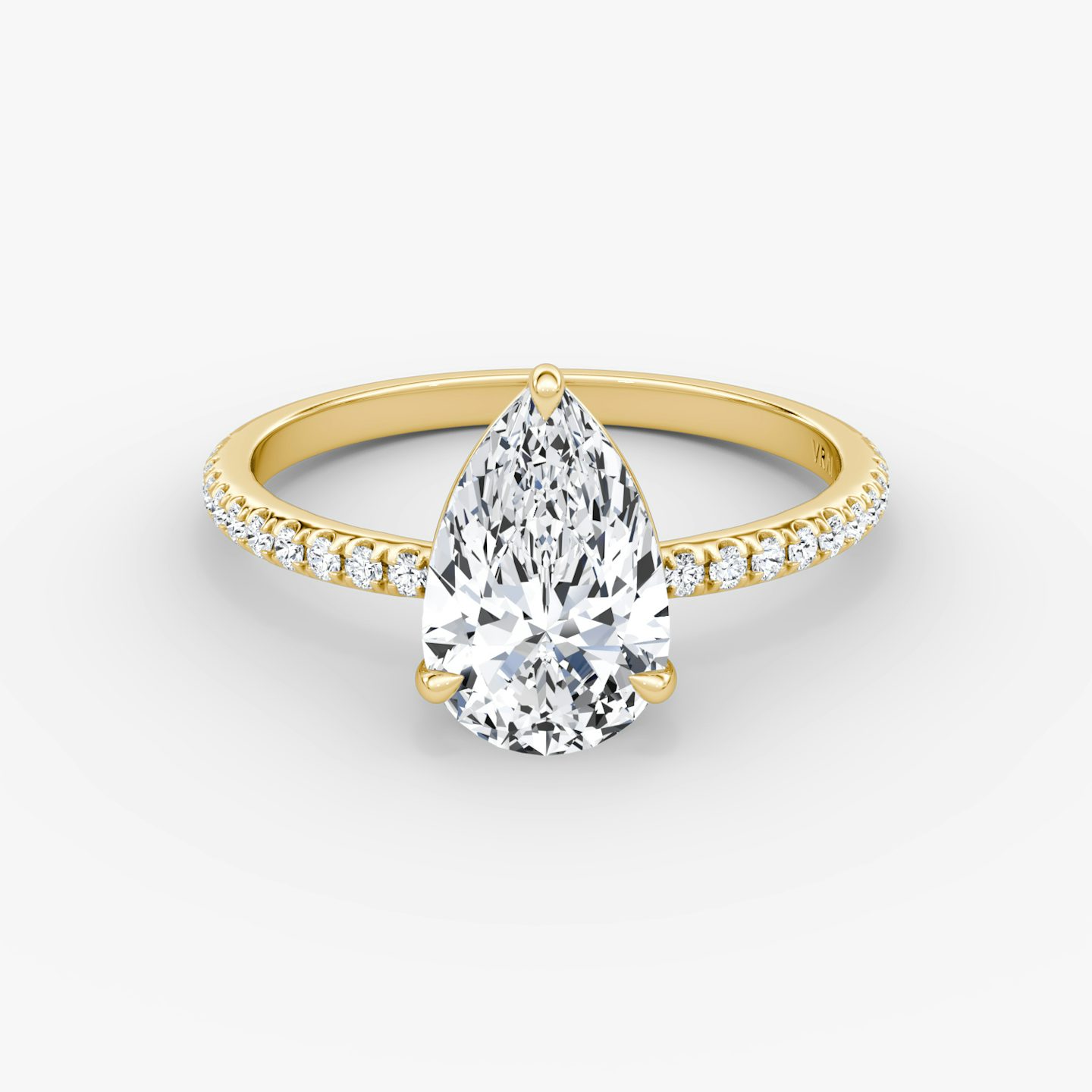 The Signature | Pear | 18k | 18k Yellow Gold | Band: Pavé | Band width: Standard | Setting style: Plain | Diamond orientation: vertical | Carat weight: See full inventory