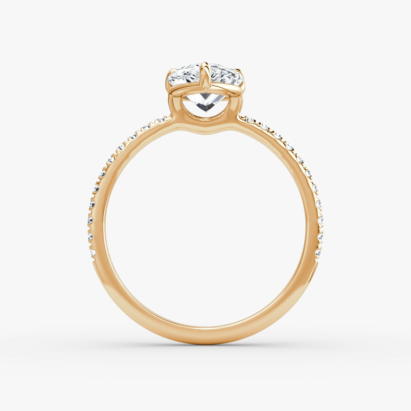 The Signature | Pear | 14k | 14k Rose Gold | Band: Pavé | Band width: Standard | Setting style: Plain | Diamond orientation: vertical | Carat weight: See full inventory