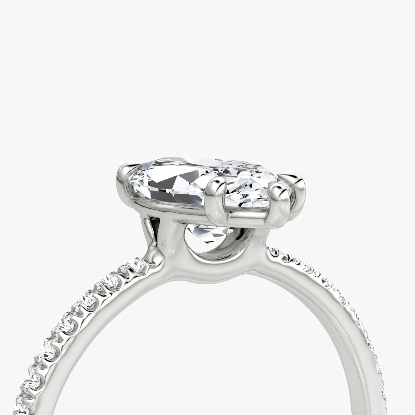 The Signature | Pavé Marquise | 18k | 18k White Gold | Band: Pavé | Band width: Standard | Setting style: Plain | Diamond orientation: vertical | Carat weight: See full inventory