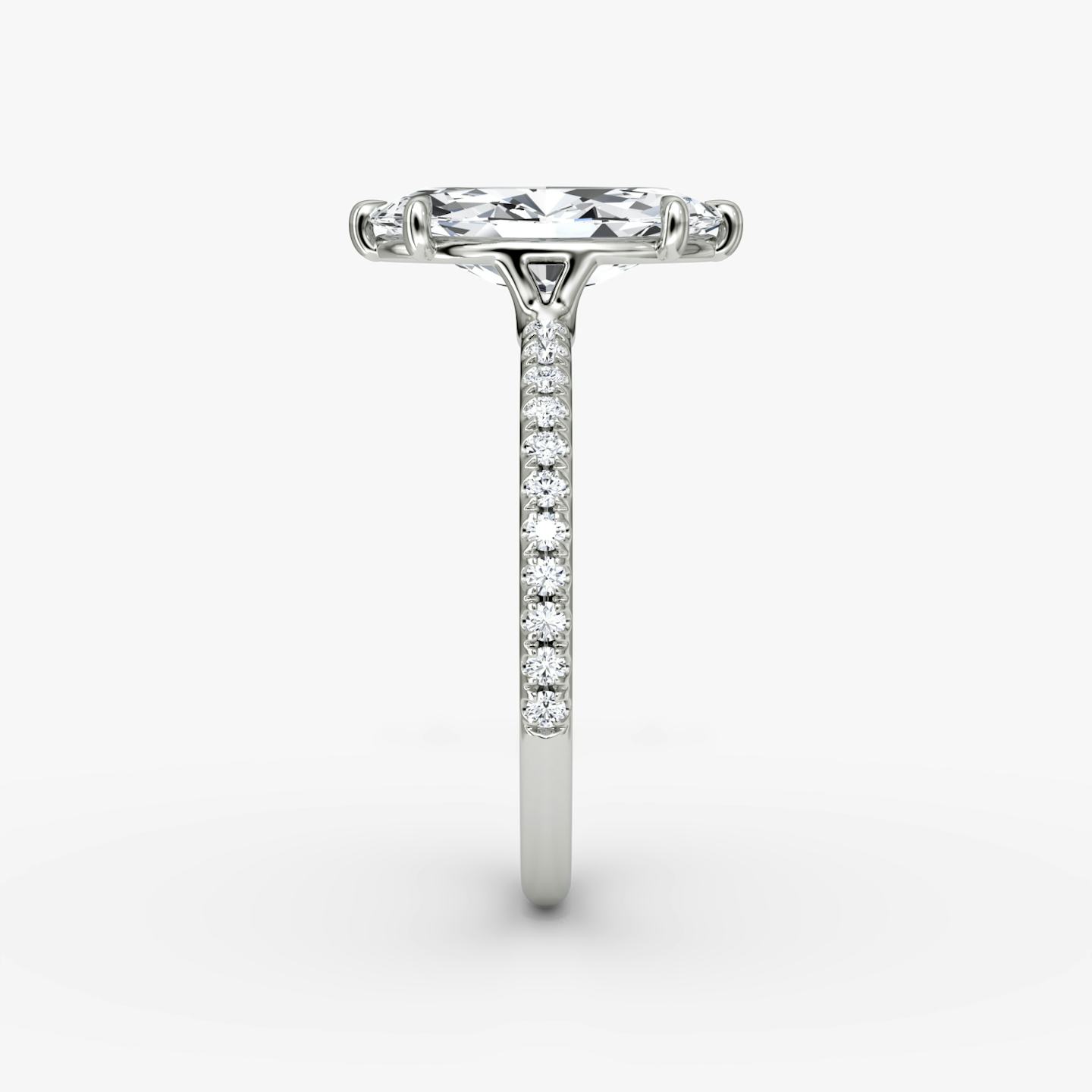 The Signature | Pavé Marquise | Platinum | Band width: Standard | Band: Pavé | Setting style: Plain | Diamond orientation: vertical | Carat weight: See full inventory