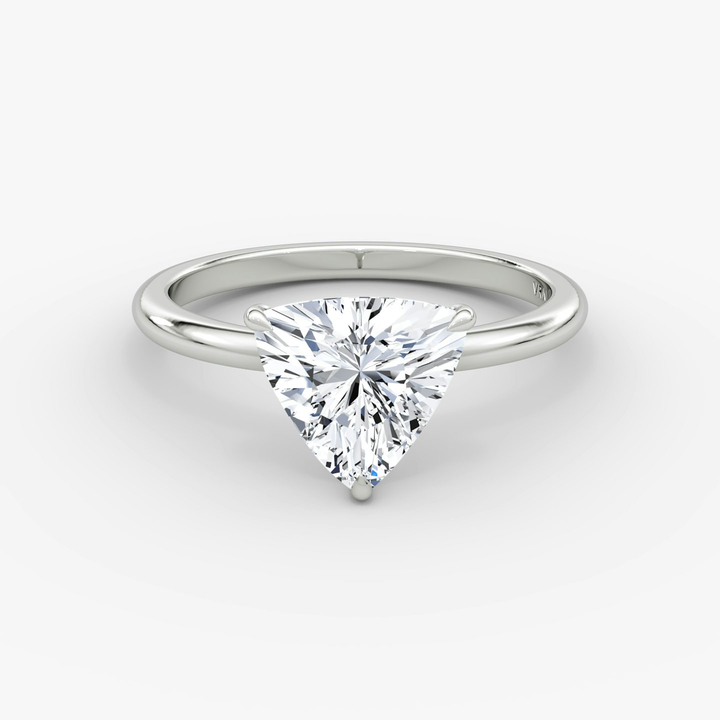 The Signature | Trillion | 18k | 18k White Gold | Band width: Standard | Band: Plain | Setting style: Plain | Diamond orientation: vertical | Carat weight: See full inventory