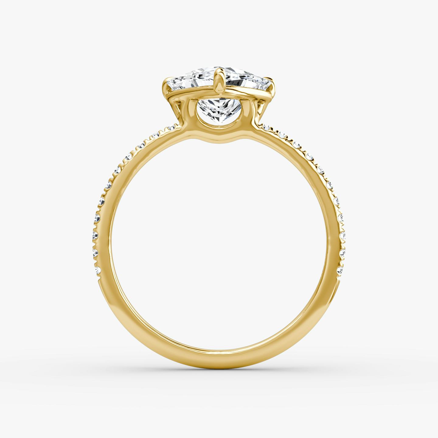 The Signature | Trillion | 18k | 18k Yellow Gold | Band width: Standard | Band: Pavé | Setting style: Plain | Diamond orientation: vertical | Carat weight: See full inventory