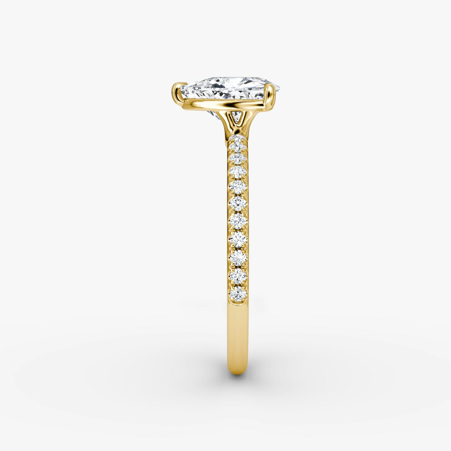 The Signature | Trillion | 18k | 18k Yellow Gold | Band width: Standard | Band: Pavé | Setting style: Plain | Diamond orientation: vertical | Carat weight: See full inventory