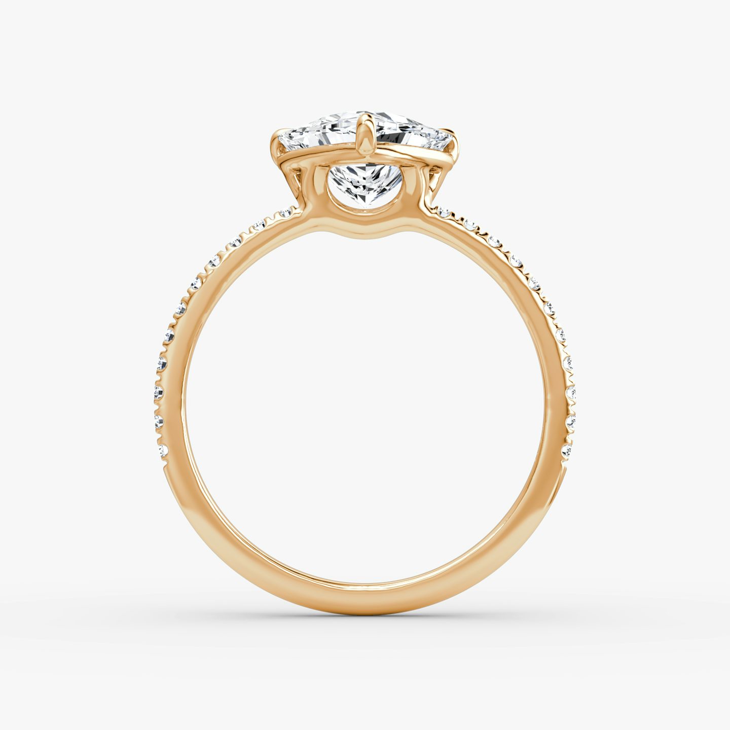 The Signature | Trillion | 14k | 14k Rose Gold | Band: Pavé | Band width: Standard | Setting style: Plain | Diamond orientation: vertical | Carat weight: See full inventory