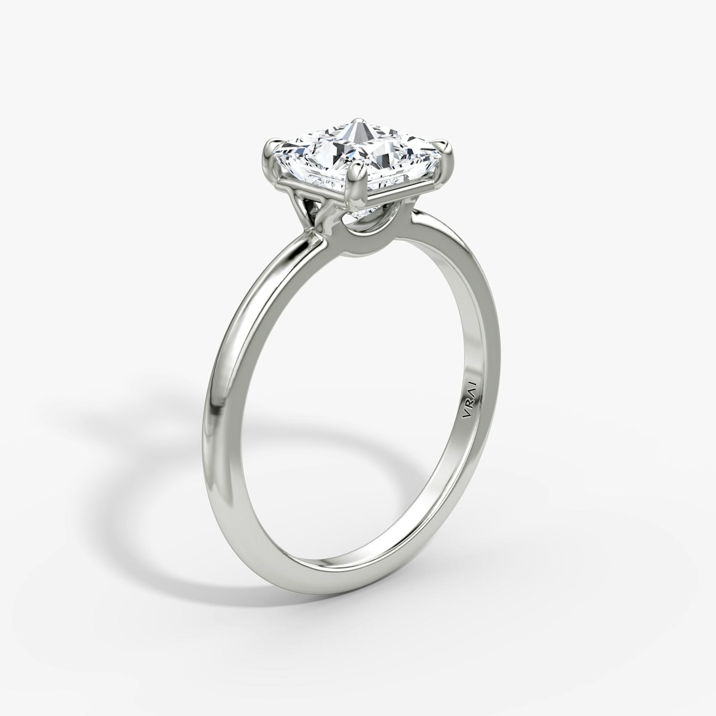 The Signature | Princess | 18k | 18k White Gold | Band width: Standard | Band: Plain | Setting style: Plain | Diamond orientation: vertical | Carat weight: See full inventory