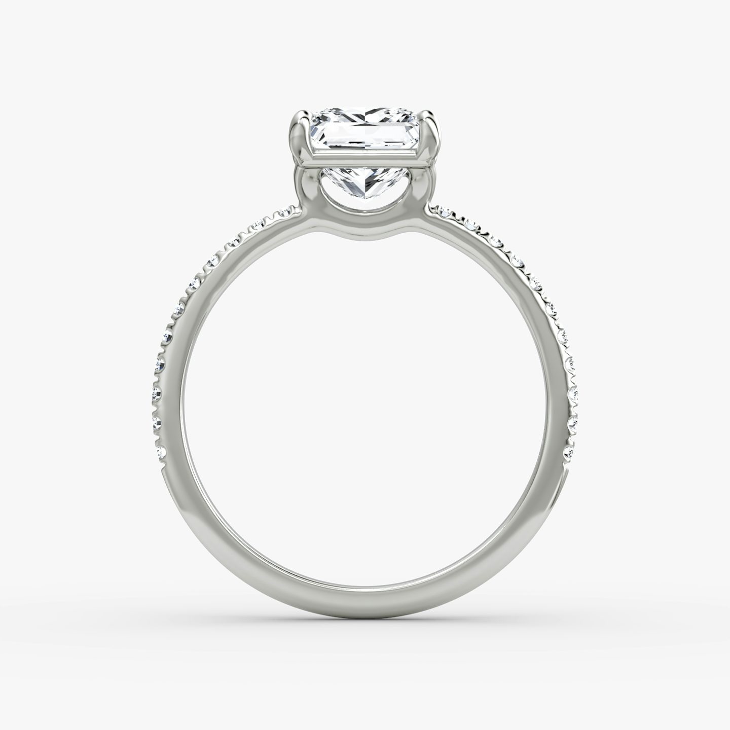 The Signature | Princess | 18k | 18k White Gold | Band: Pavé | Band width: Standard | Setting style: Plain | Diamond orientation: vertical | Carat weight: See full inventory