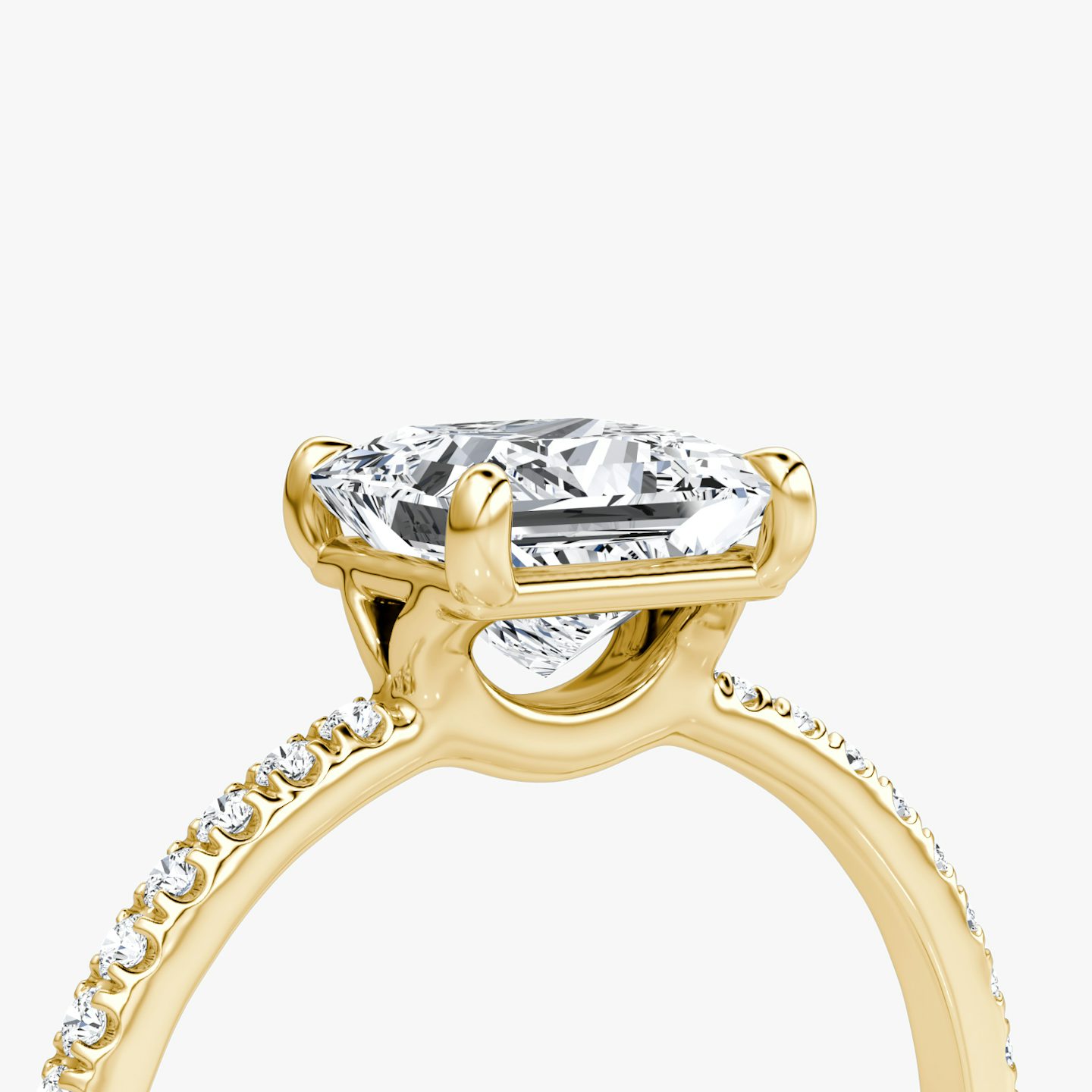The Signature | Princess | 18k | 18k Yellow Gold | Band: Pavé | Band width: Standard | Setting style: Plain | Diamond orientation: vertical | Carat weight: See full inventory