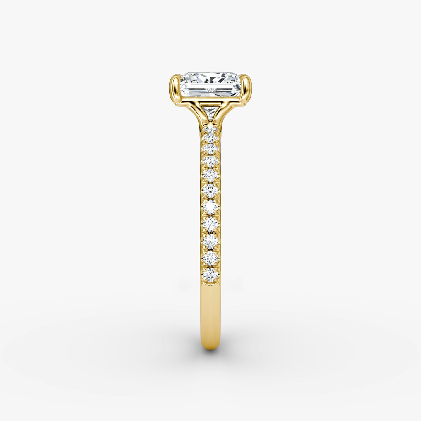The Signature | Princess | 18k | 18k Yellow Gold | Band width: Standard | Band: Pavé | Setting style: Plain | Diamond orientation: vertical | Carat weight: See full inventory