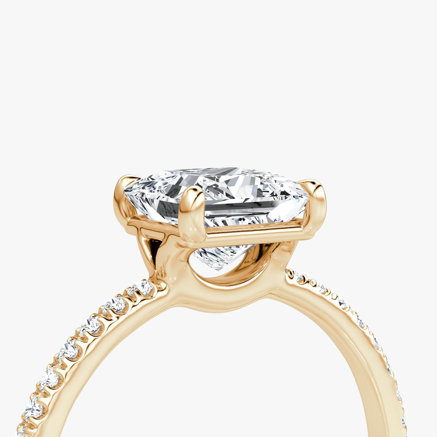The Signature | Princess | 14k | 14k Rose Gold | Band width: Standard | Band: Pavé | Setting style: Plain | Diamond orientation: vertical | Carat weight: See full inventory