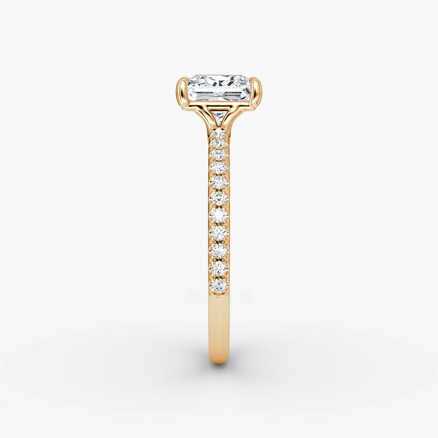 The Signature | Princess | 14k | 14k Rose Gold | Band width: Standard | Band: Pavé | Setting style: Plain | Diamond orientation: vertical | Carat weight: See full inventory
