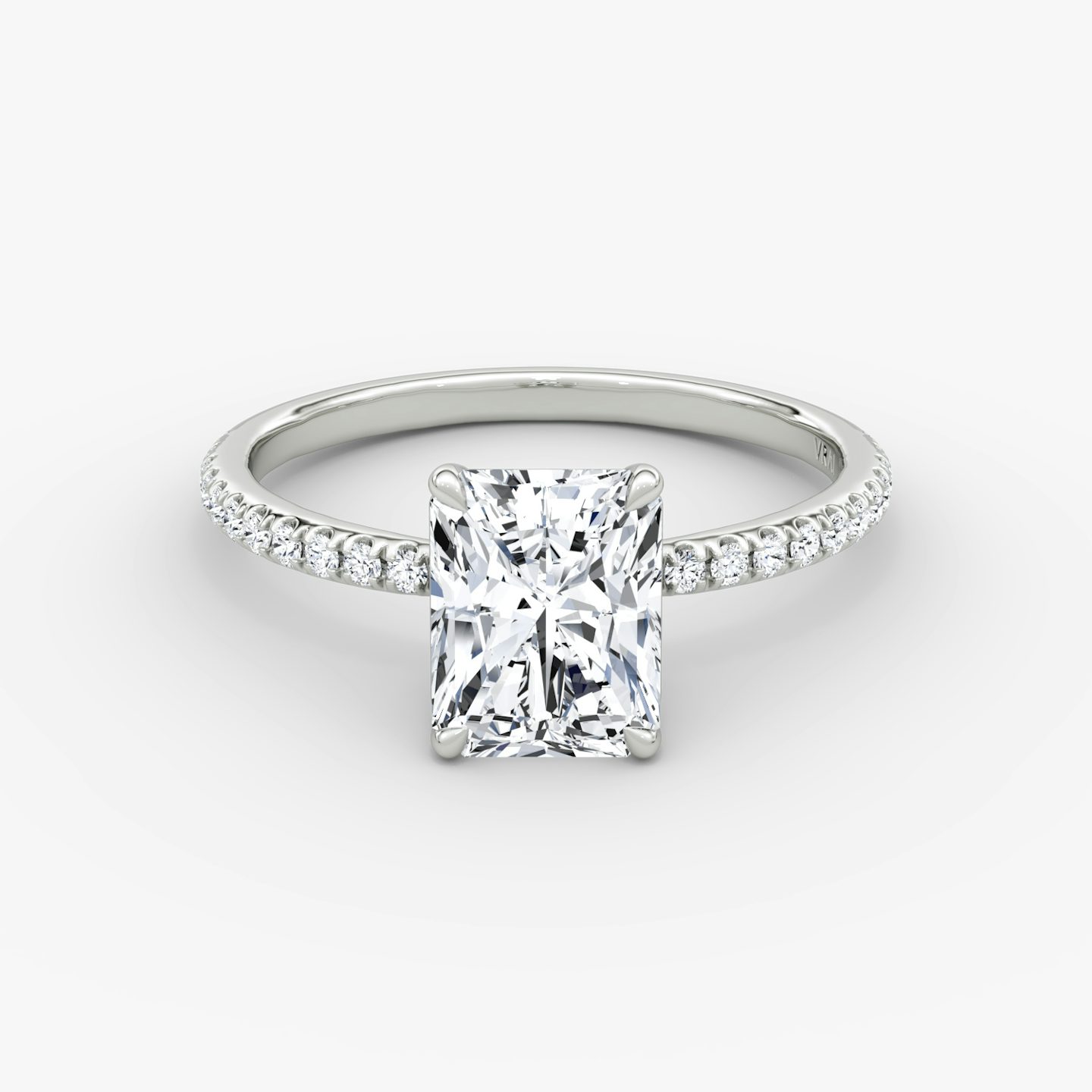 The Signature | Radiant | 18k | 18k White Gold | Band: Pavé | Band width: Standard | Setting style: Plain | Diamond orientation: vertical | Carat weight: See full inventory