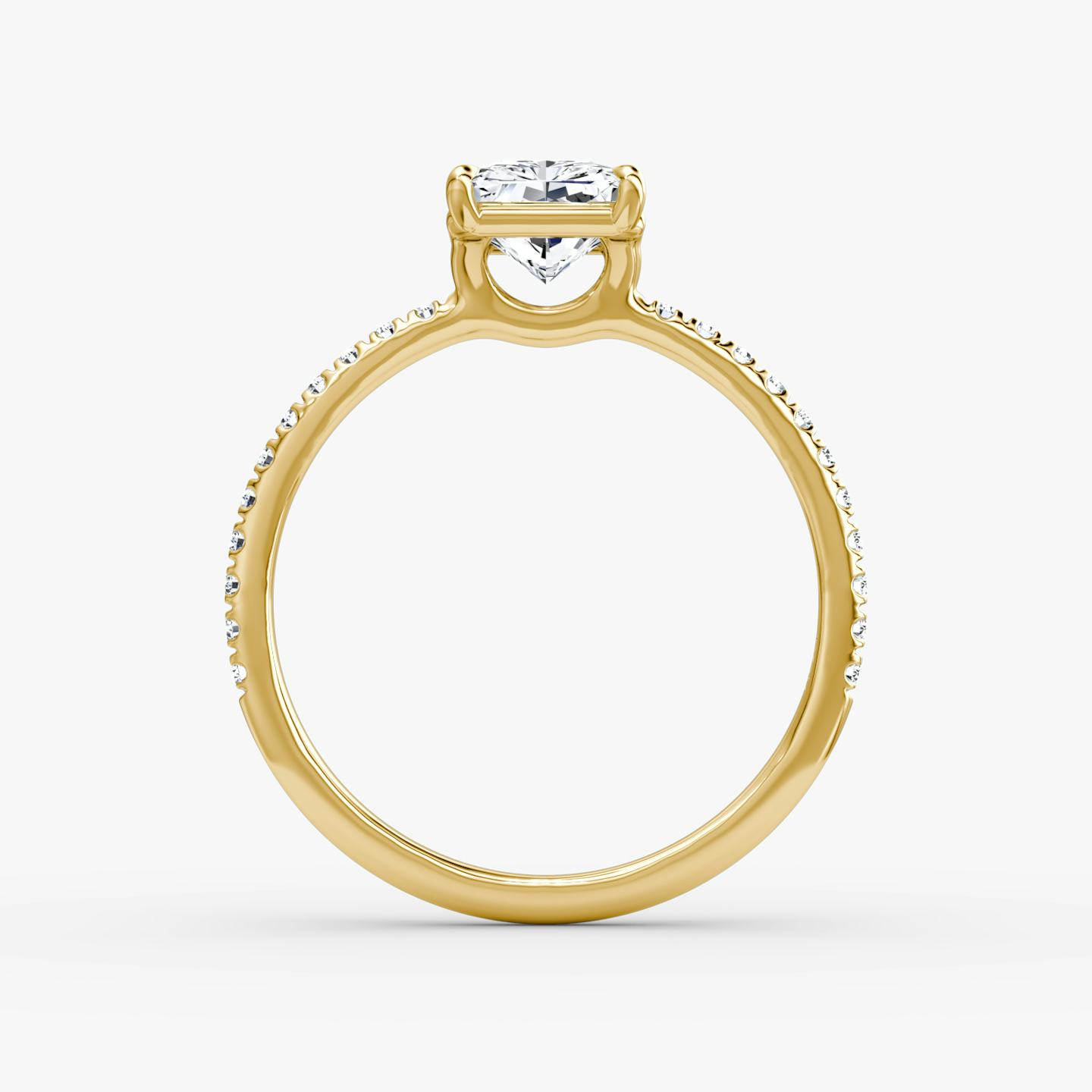 The Signature | Radiant | 18k | 18k Yellow Gold | Band width: Standard | Band: Pavé | Setting style: Plain | Diamond orientation: vertical | Carat weight: See full inventory