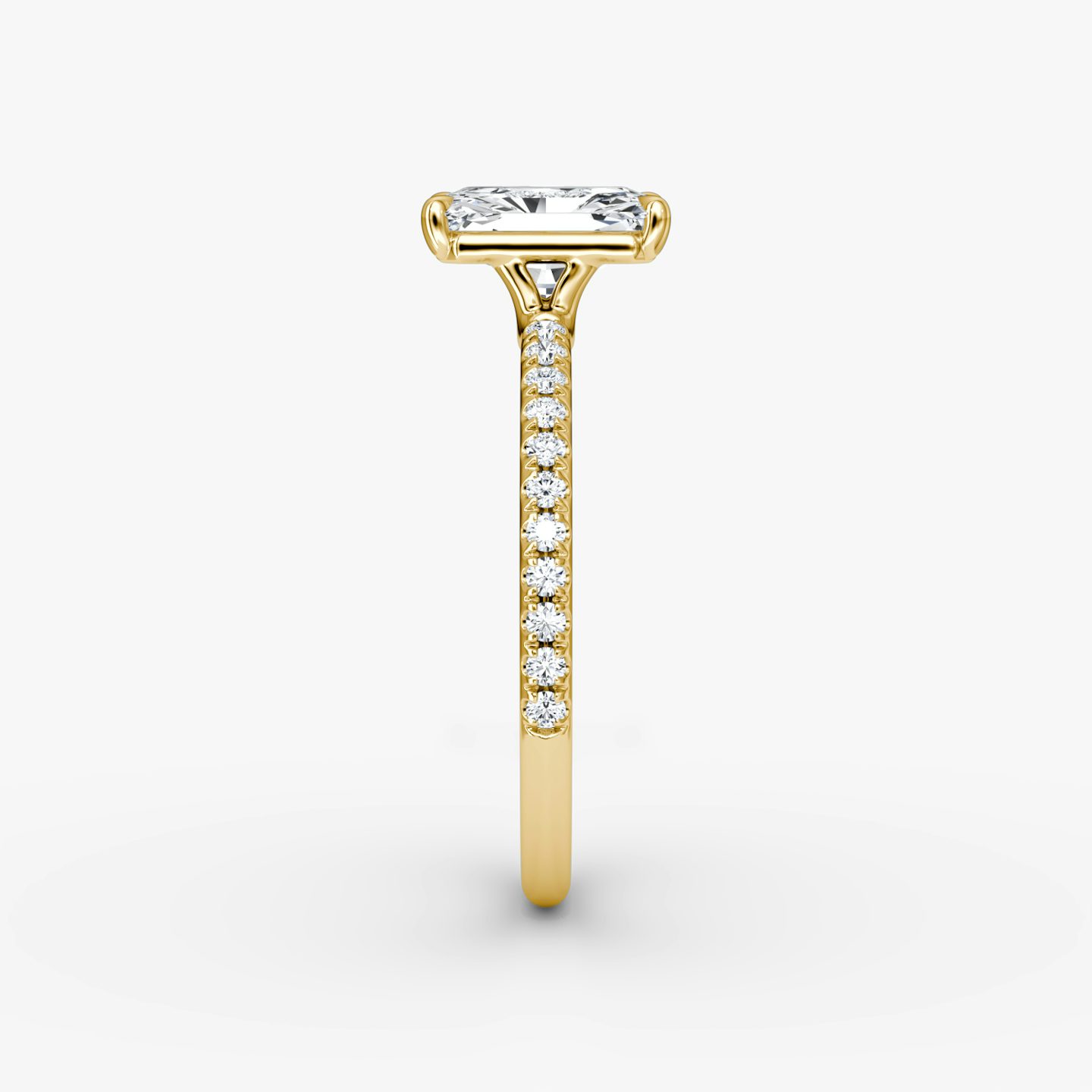 The Signature | Radiant | 18k | 18k Yellow Gold | Band: Pavé | Band width: Standard | Setting style: Plain | Diamond orientation: vertical | Carat weight: See full inventory