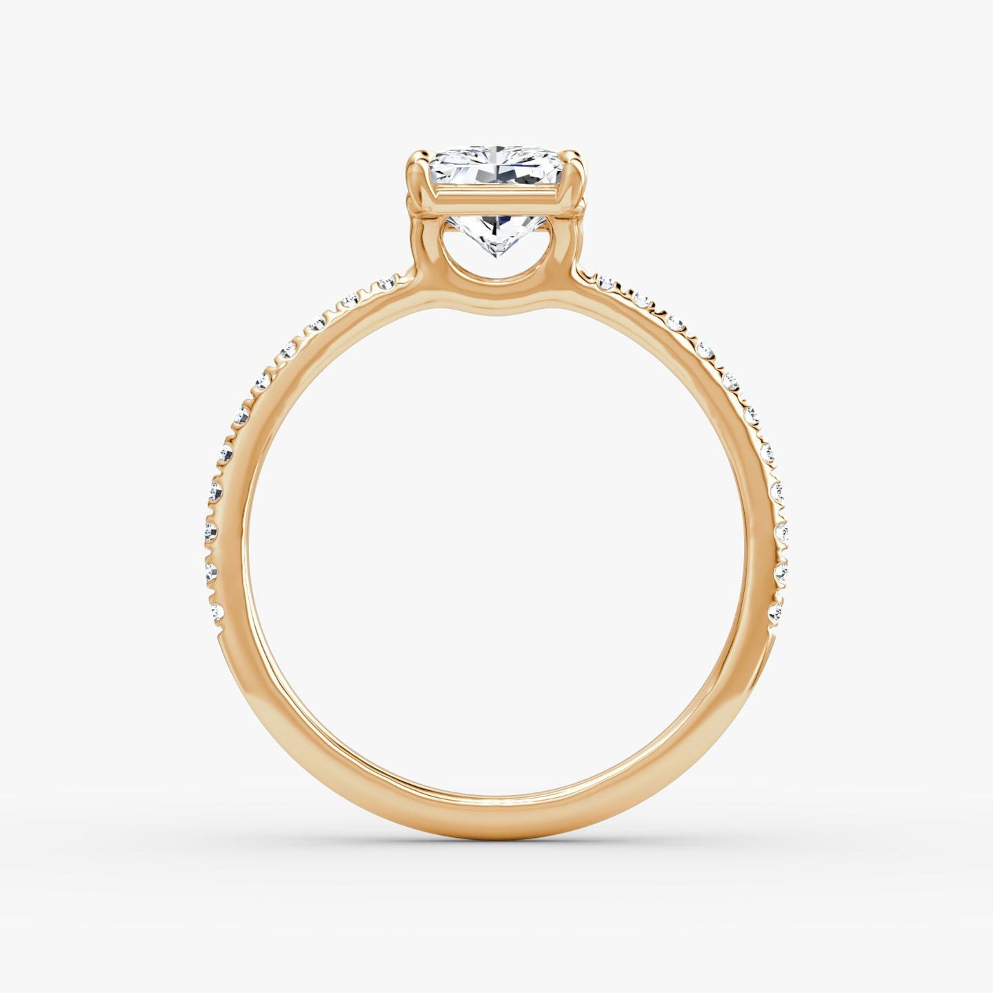 The Signature | Radiant | 14k | 14k Rose Gold | Band: Pavé | Band width: Standard | Setting style: Plain | Diamond orientation: vertical | Carat weight: See full inventory