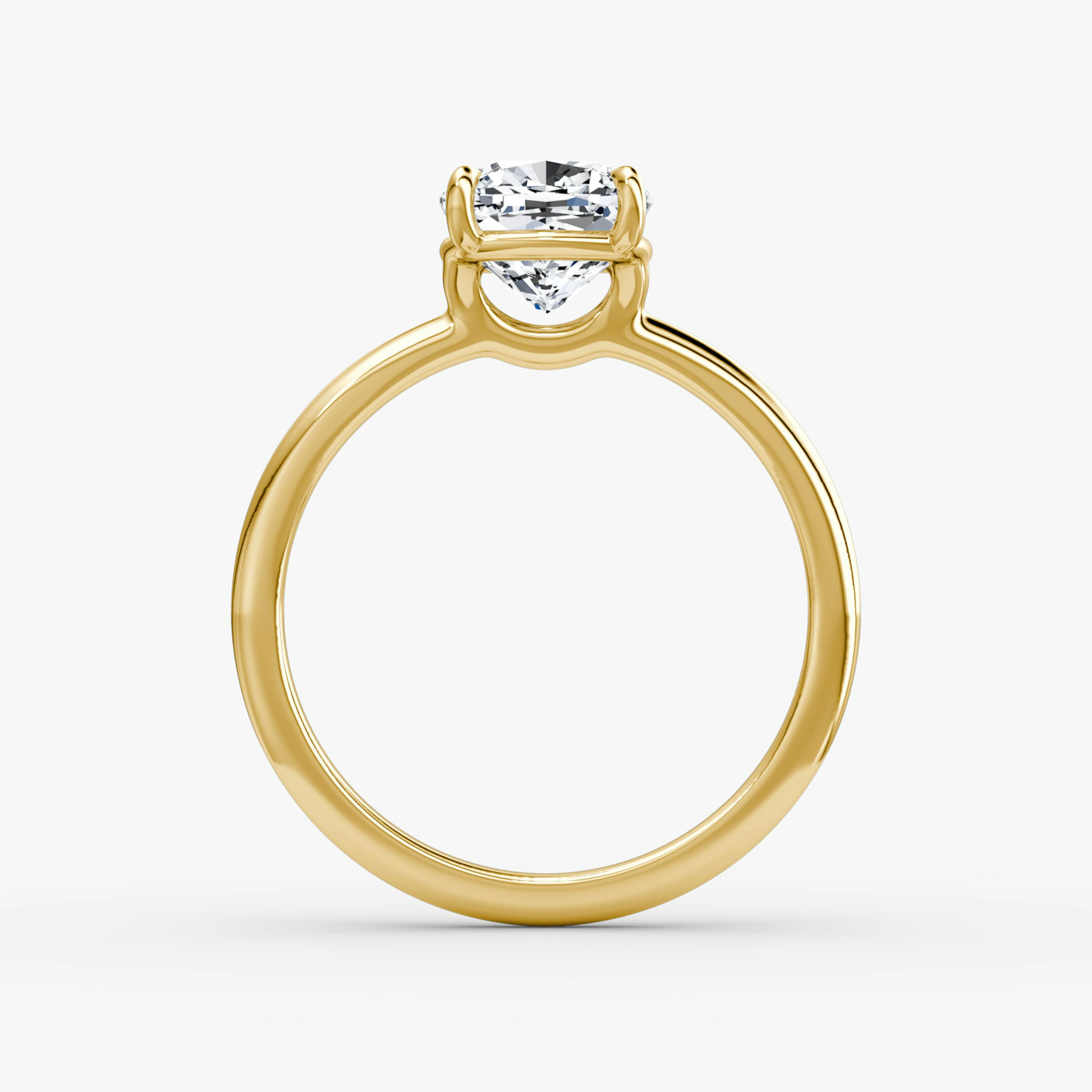 The Signature | Pavé Cushion | 18k | 18k Yellow Gold | Band width: Standard | Band: Plain | Setting style: Plain | Diamond orientation: vertical | Carat weight: See full inventory