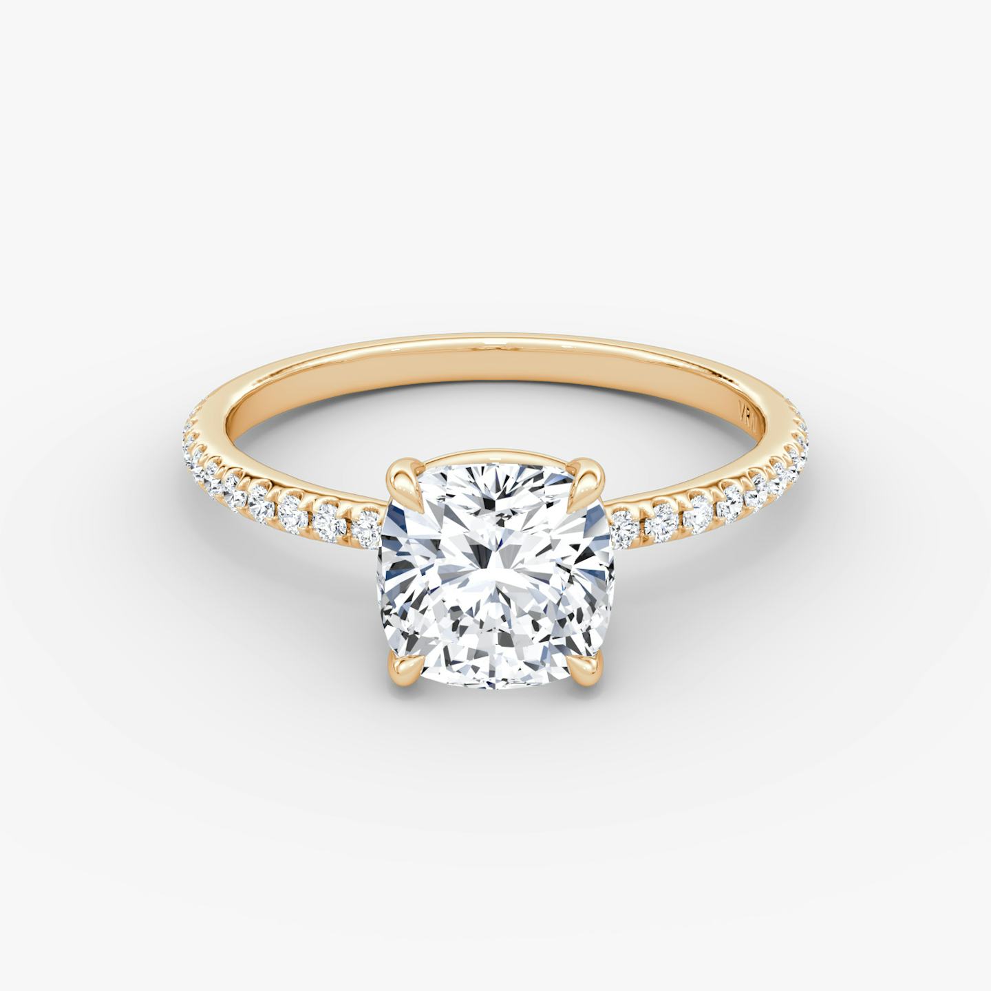 The Signature | Pavé Cushion | 14k | 14k Rose Gold | Band width: Standard | Band: Pavé | Setting style: Plain | Diamond orientation: vertical | Carat weight: See full inventory