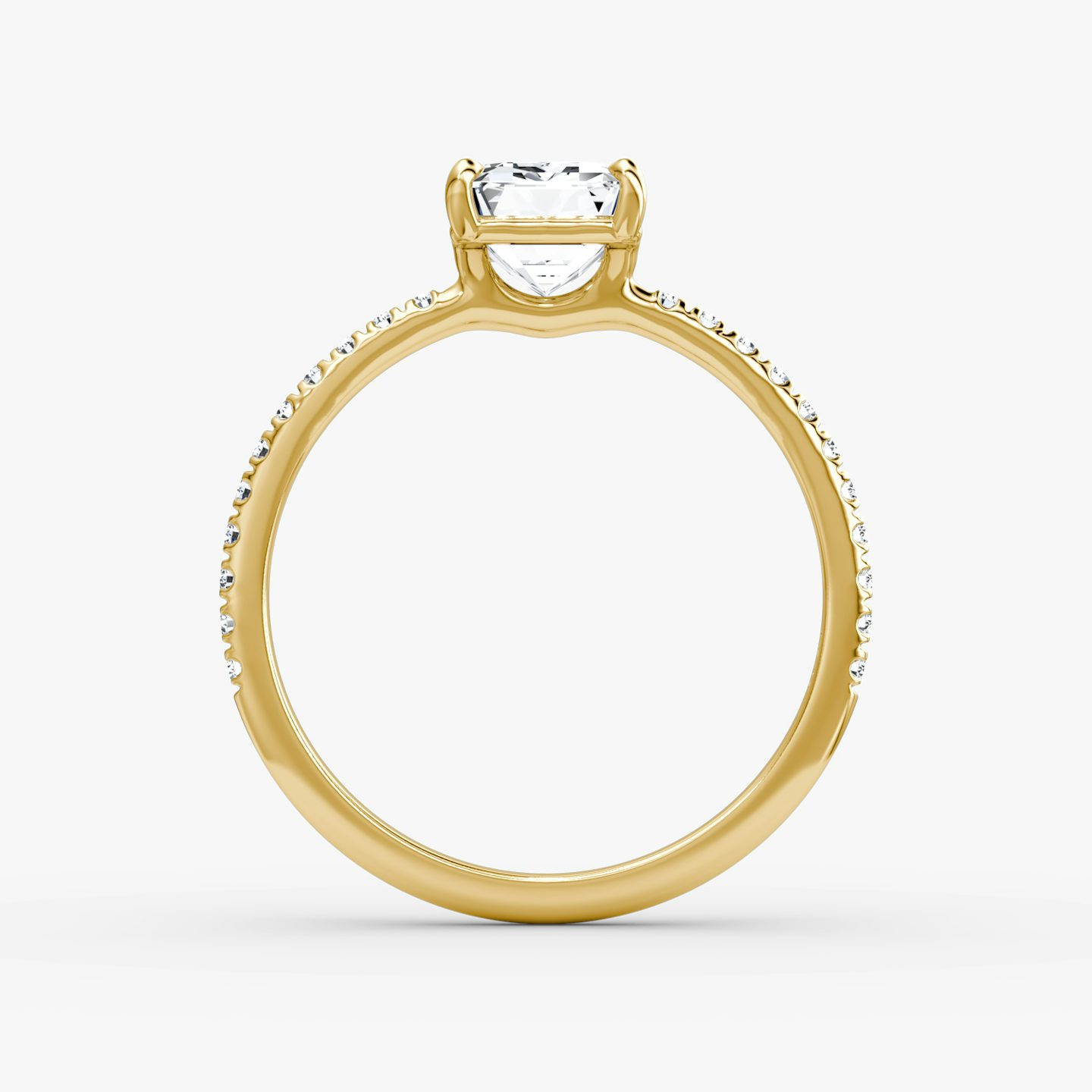 The Signature | Emerald | 18k | 18k Yellow Gold | Band: Pavé | Band width: Standard | Setting style: Plain | Diamond orientation: vertical | Carat weight: See full inventory