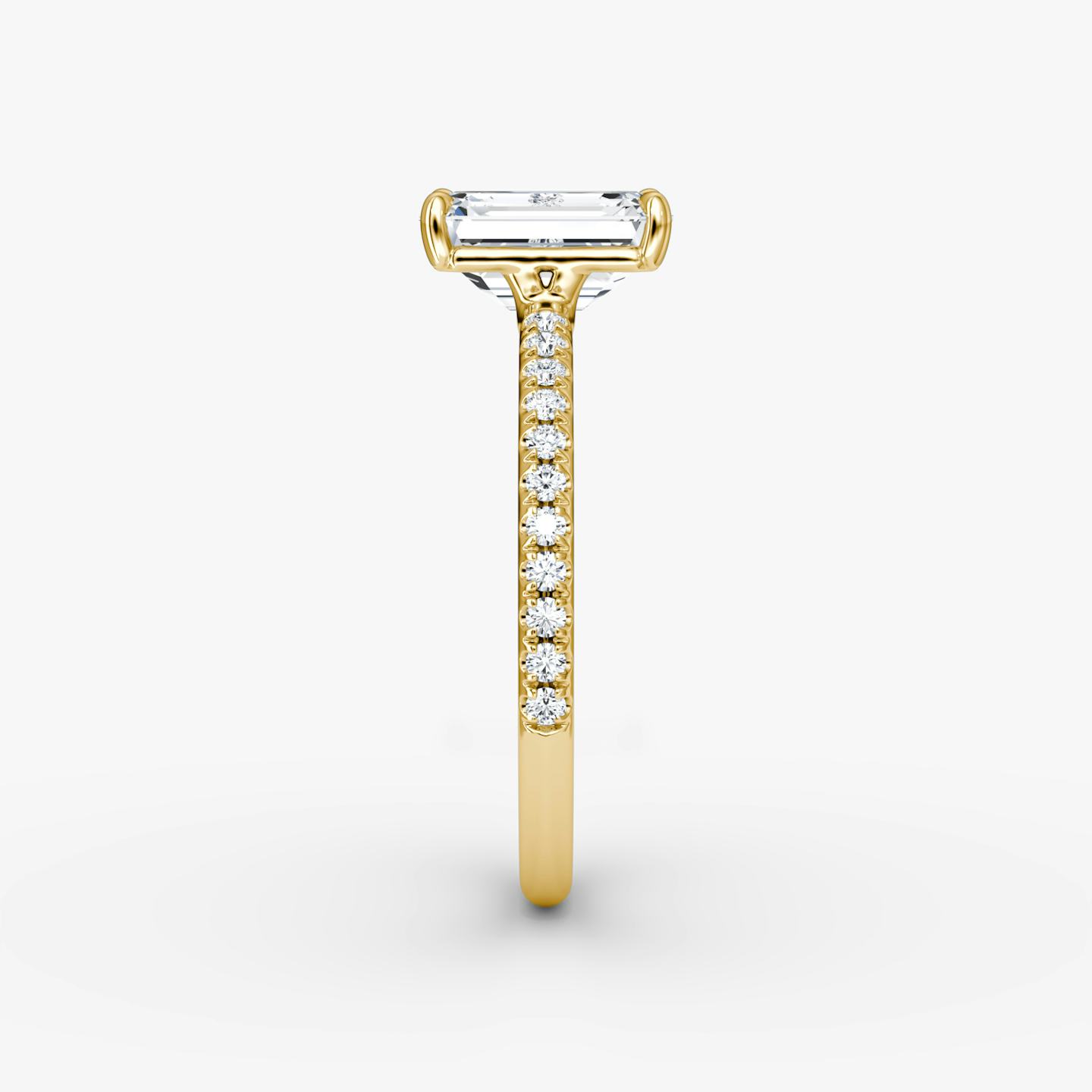 The Signature | Emerald | 18k | 18k Yellow Gold | Band width: Standard | Band: Pavé | Setting style: Plain | Diamond orientation: vertical | Carat weight: See full inventory