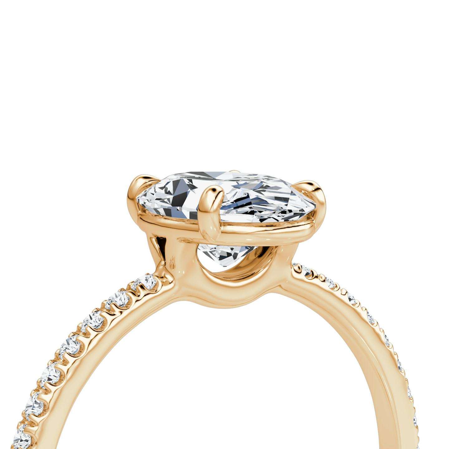 The Signature | Oval | 14k | 14k Rose Gold | Band width: Standard | Band: Pavé | Setting style: Plain | Diamond orientation: vertical | Carat weight: See full inventory