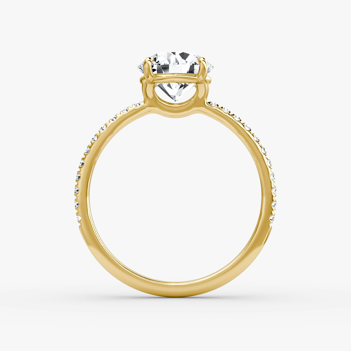 The Signature | Round Brilliant | 18k | 18k Yellow Gold | Band: Pavé | Band width: Standard | Carat weight: See full inventory | Setting style: Plain | Diamond orientation: vertical