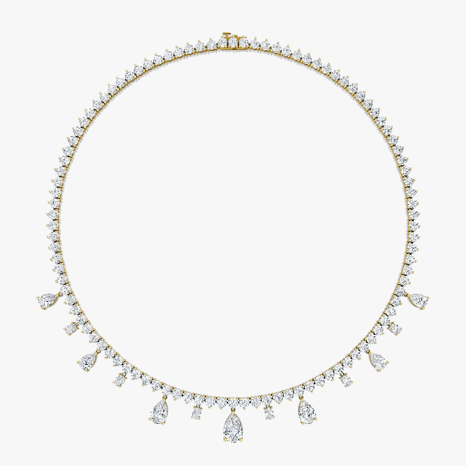 VRAI Mixed Pear Drop Tennis Pear Necklaces | 14k Yellow Gold