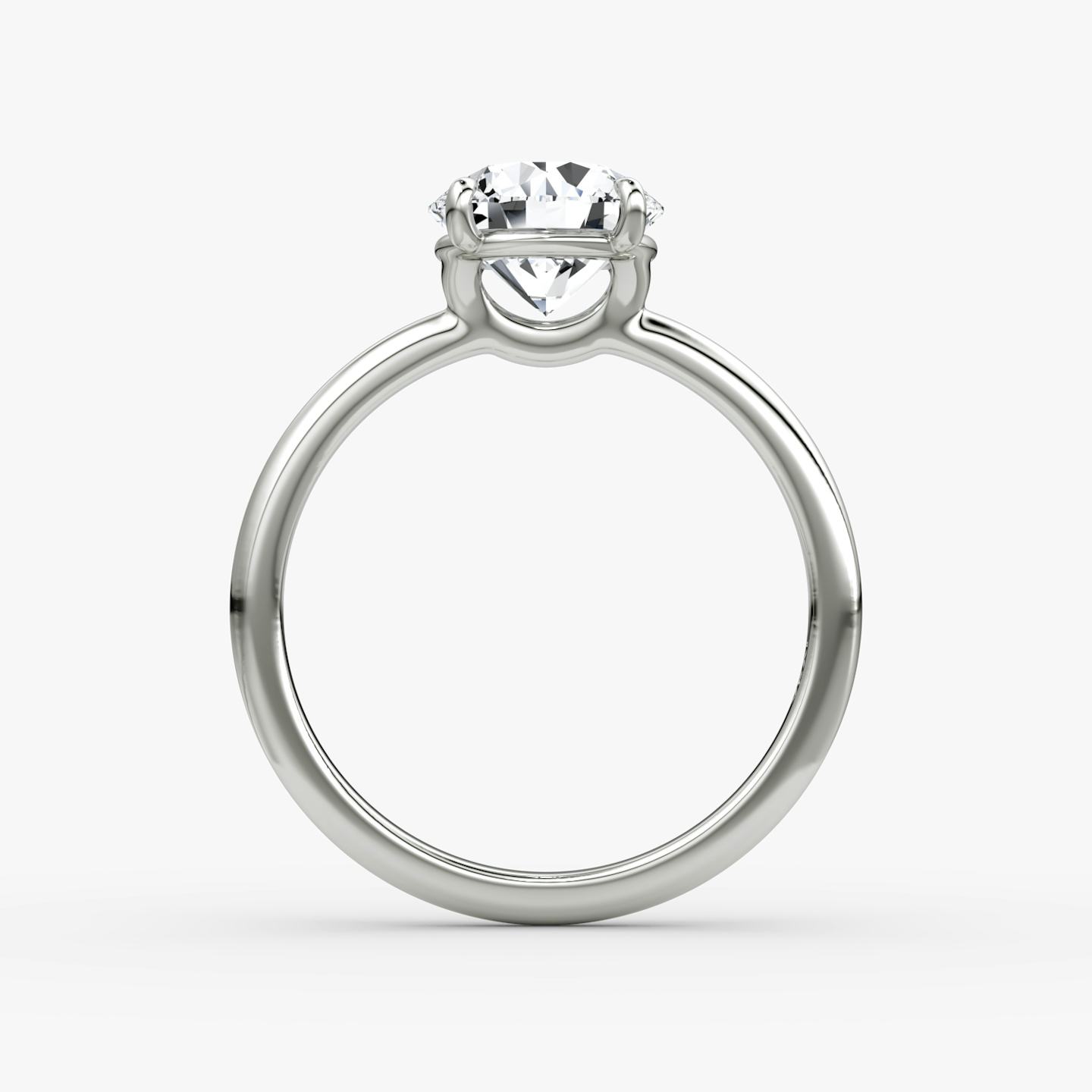 The Signature | Round Brilliant | 18k | 18k White Gold | Band width: Standard | Band: Plain | Setting style: Plain | Carat weight: See full inventory | Diamond orientation: vertical