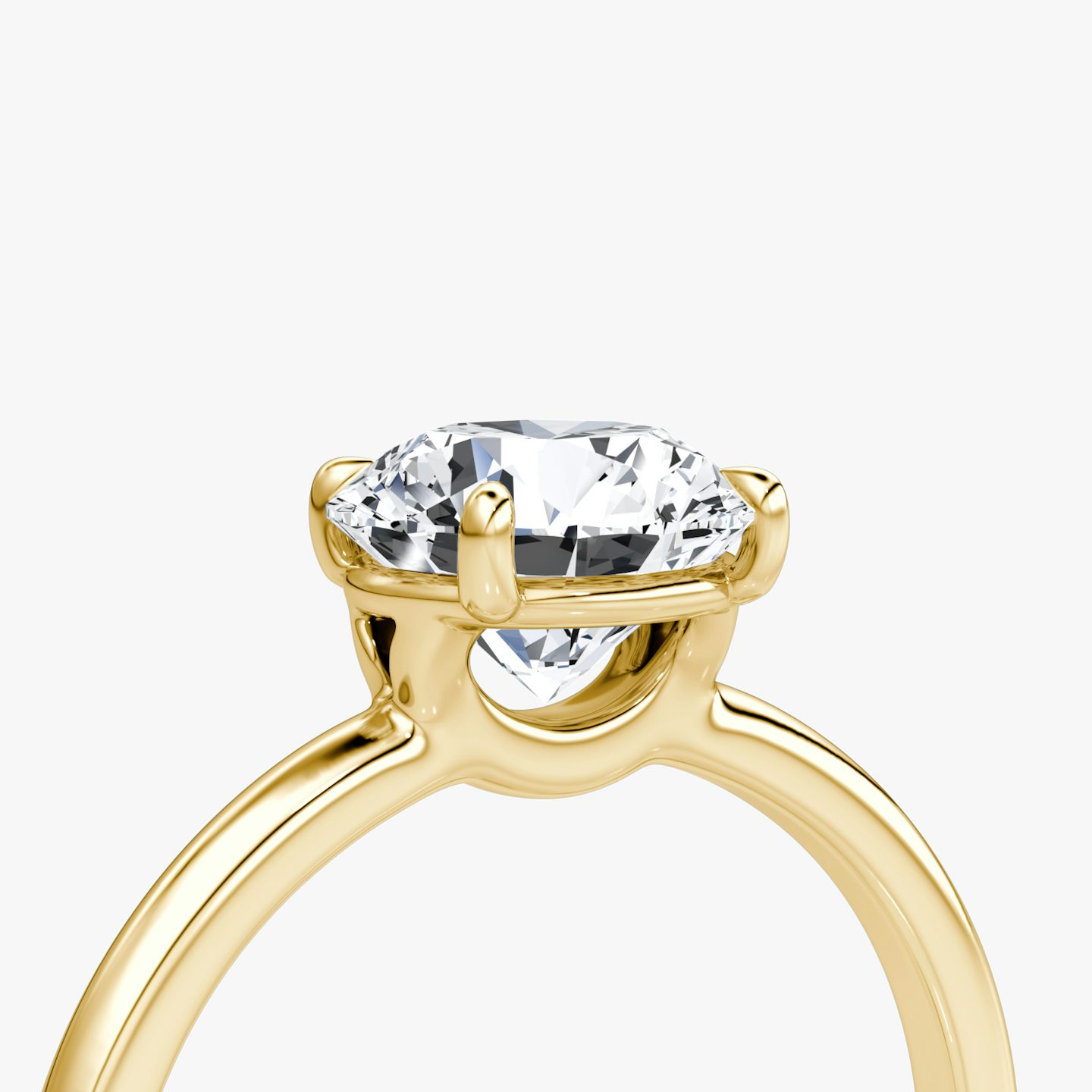 The Signature | Round Brilliant | 18k | 18k Yellow Gold | Band: Plain | Band width: Standard | Carat weight: See full inventory | Setting style: Plain | Diamond orientation: vertical