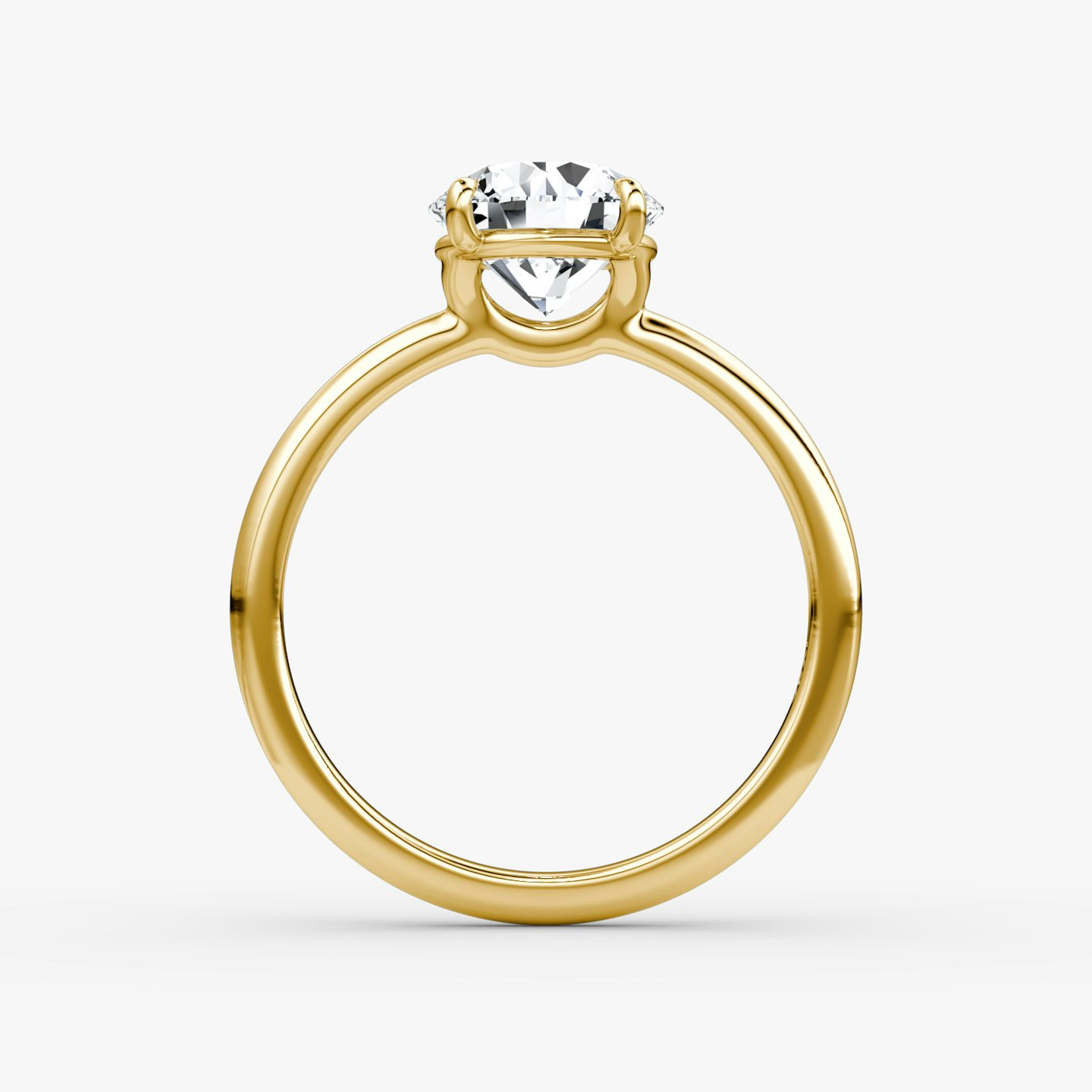 The Signature | Round Brilliant | 18k | 18k Yellow Gold | Band: Plain | Band width: Standard | Carat weight: See full inventory | Setting style: Plain | Diamond orientation: vertical