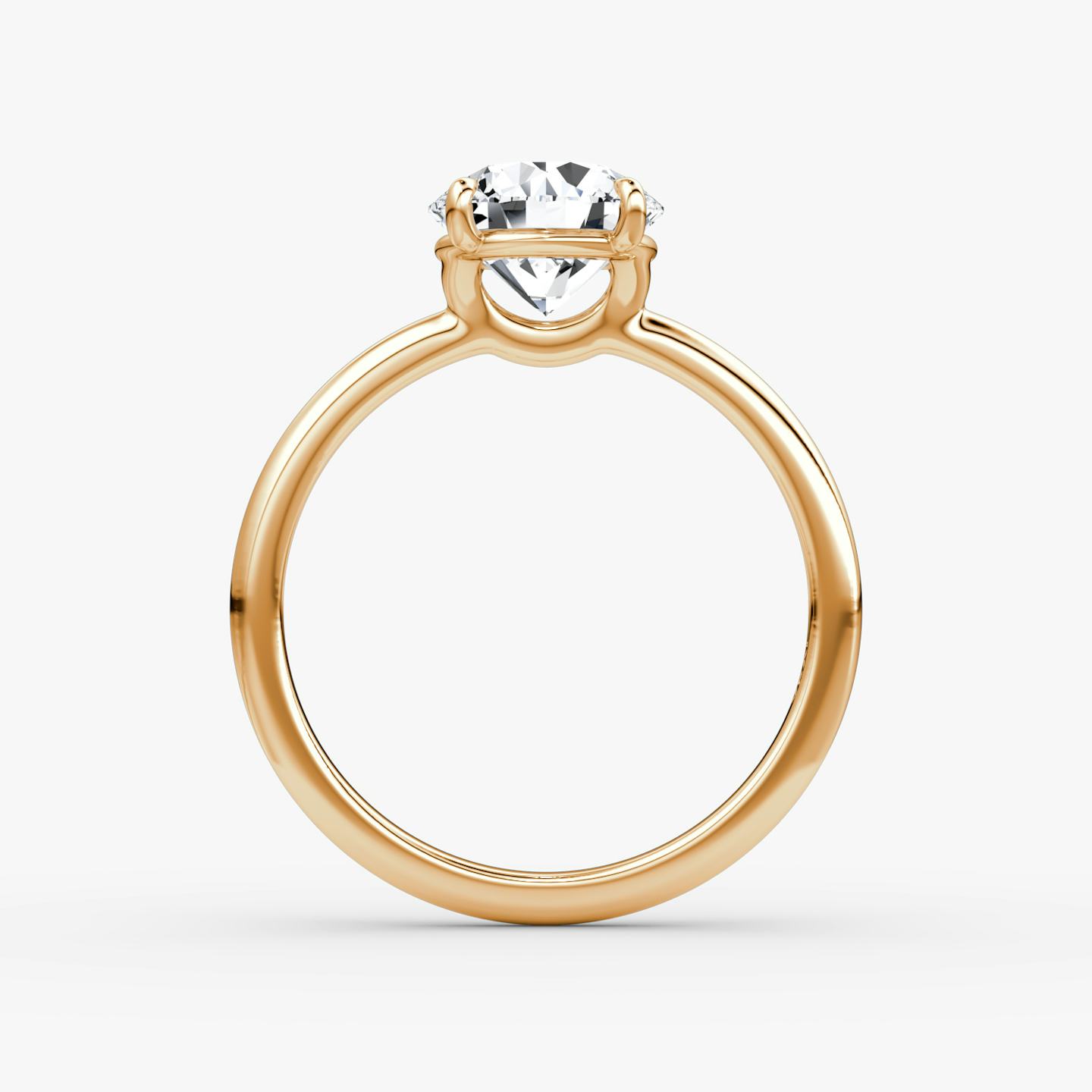 The Signature | Round Brilliant | 14k | 14k Rose Gold | Band width: Standard | Band: Plain | Setting style: Plain | Carat weight: See full inventory | Diamond orientation: vertical