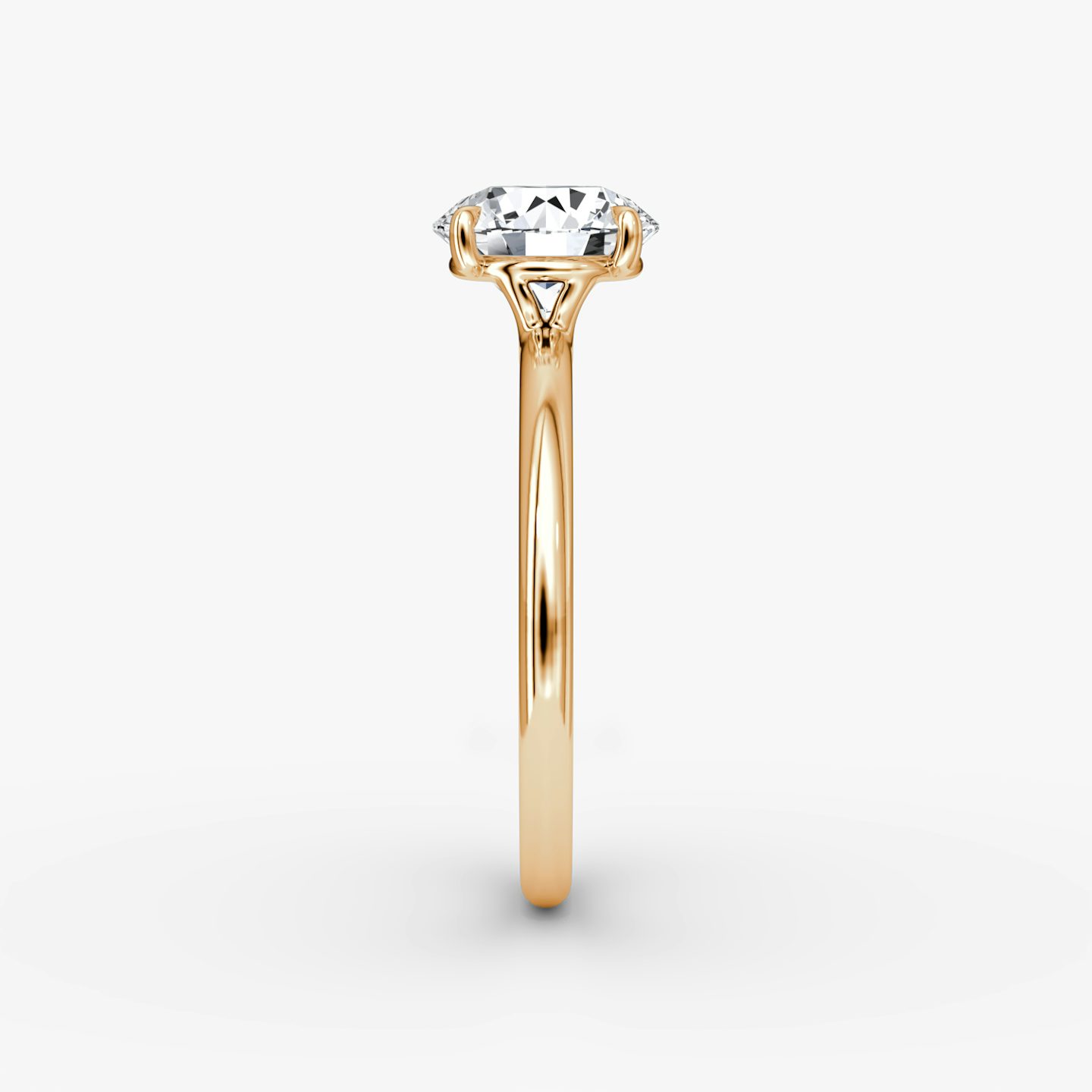 The Signature | Round Brilliant | 14k | 14k Rose Gold | Band: Plain | Band width: Standard | Carat weight: See full inventory | Setting style: Plain | Diamond orientation: vertical
