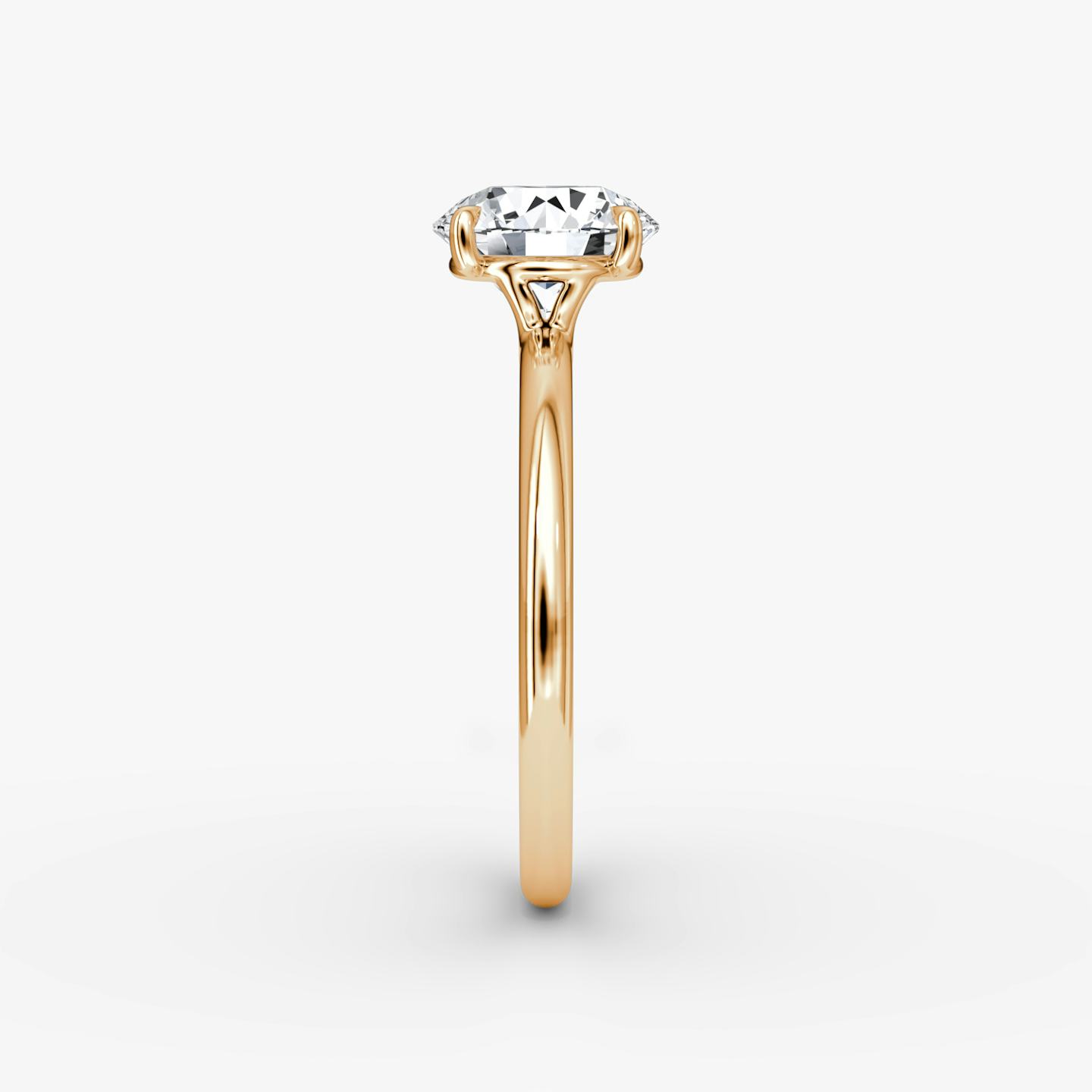 The Signature | Round Brilliant | 14k | 14k Rose Gold | Band width: Standard | Band: Plain | Setting style: Plain | Carat weight: See full inventory | Diamond orientation: vertical