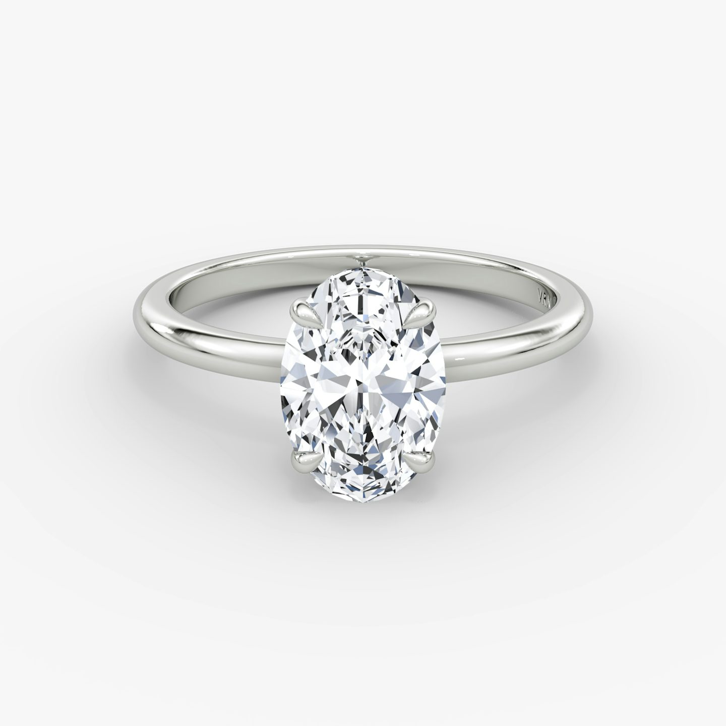 The Signature | Oval | Platinum | Band: Plain | Band width: Standard | Setting style: Plain | Diamond orientation: vertical | Carat weight: See full inventory