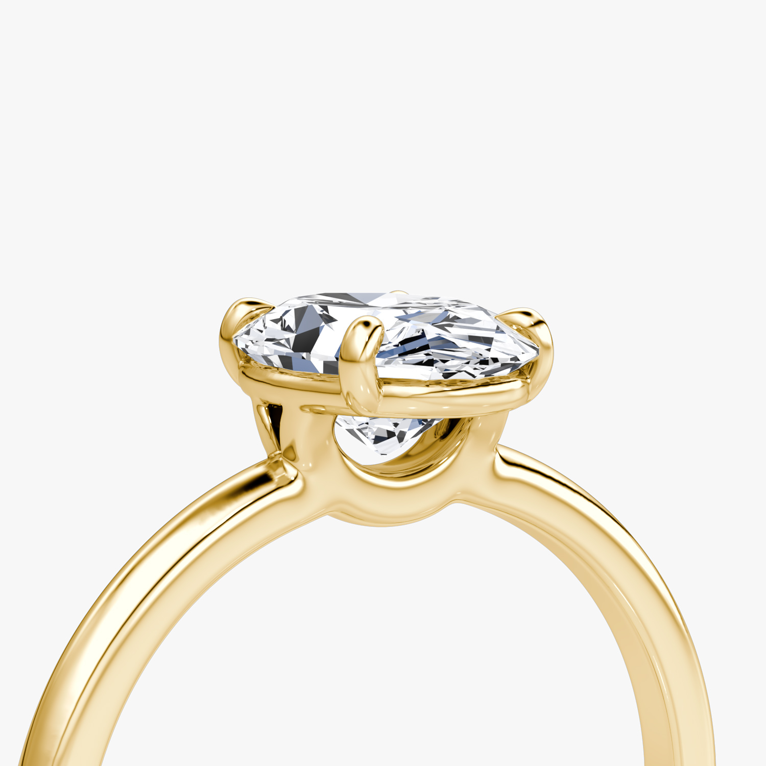 The Signature Oval Engagement Ring | Plain Band | Yellow Gold