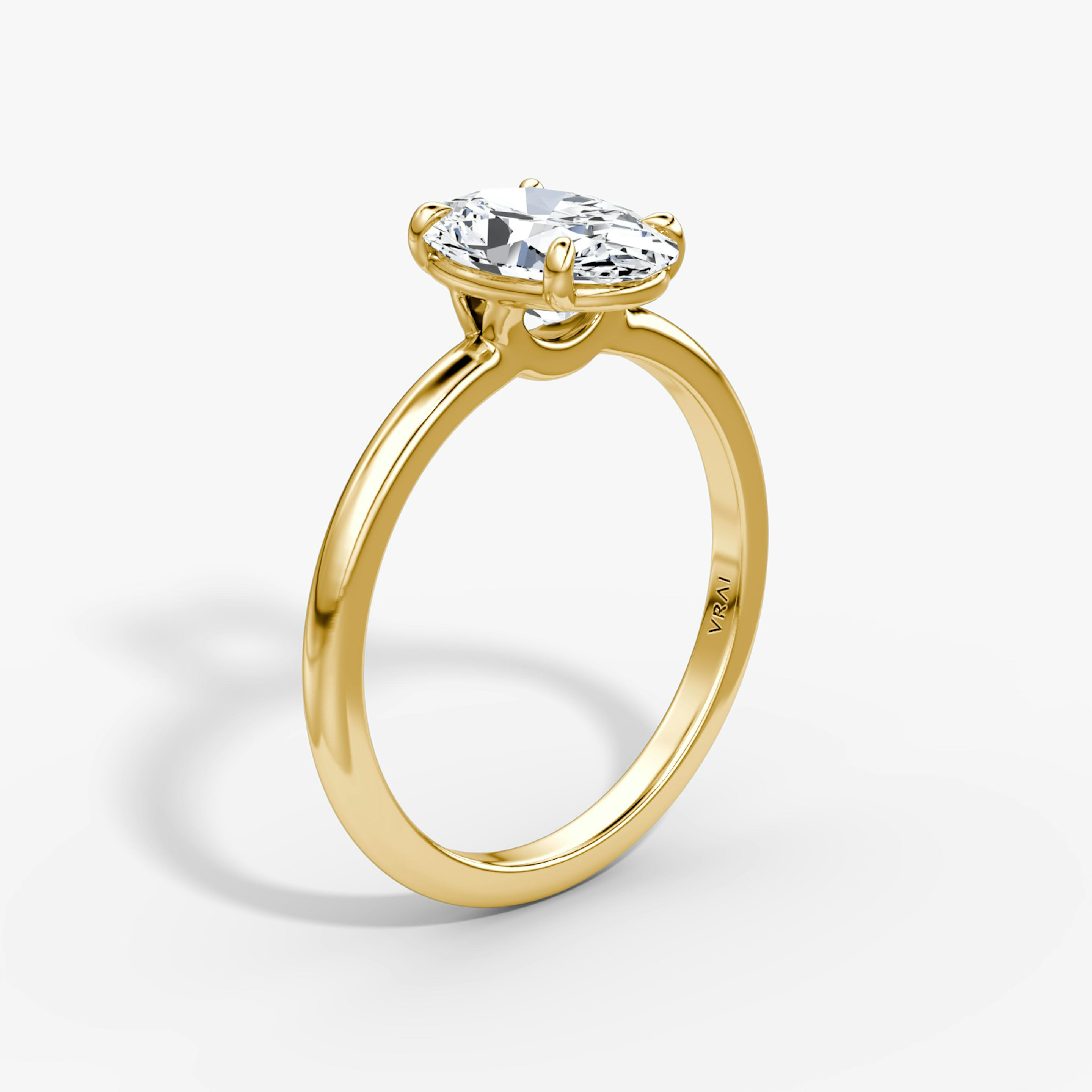 The Signature | Oval | 18k | 18k Yellow Gold | Band width: Standard | Band: Plain | Setting style: Plain | Diamond orientation: vertical | Carat weight: See full inventory