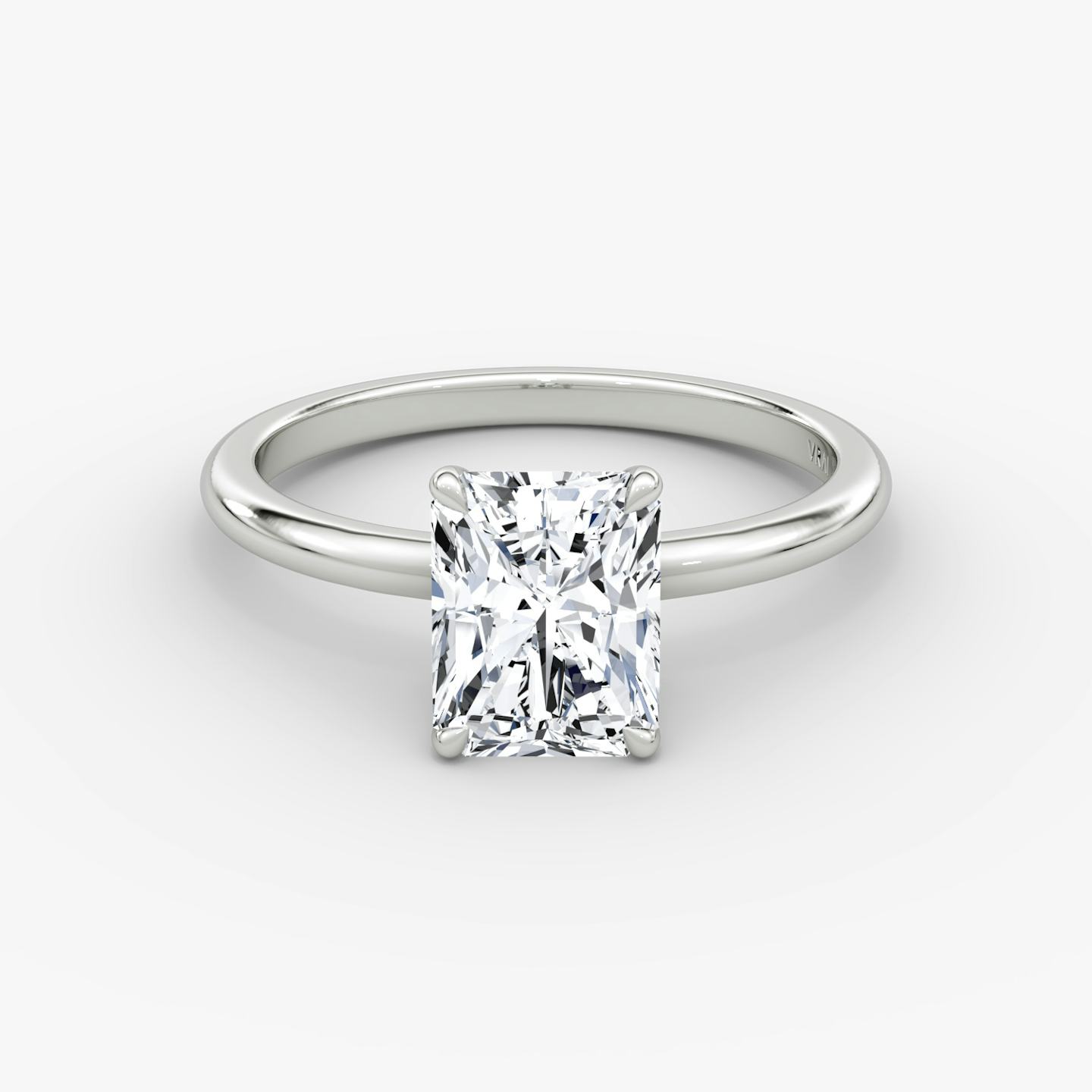 The Signature | Radiant | Platinum | Band width: Standard | Band: Plain | Setting style: Plain | Diamond orientation: vertical | Carat weight: See full inventory