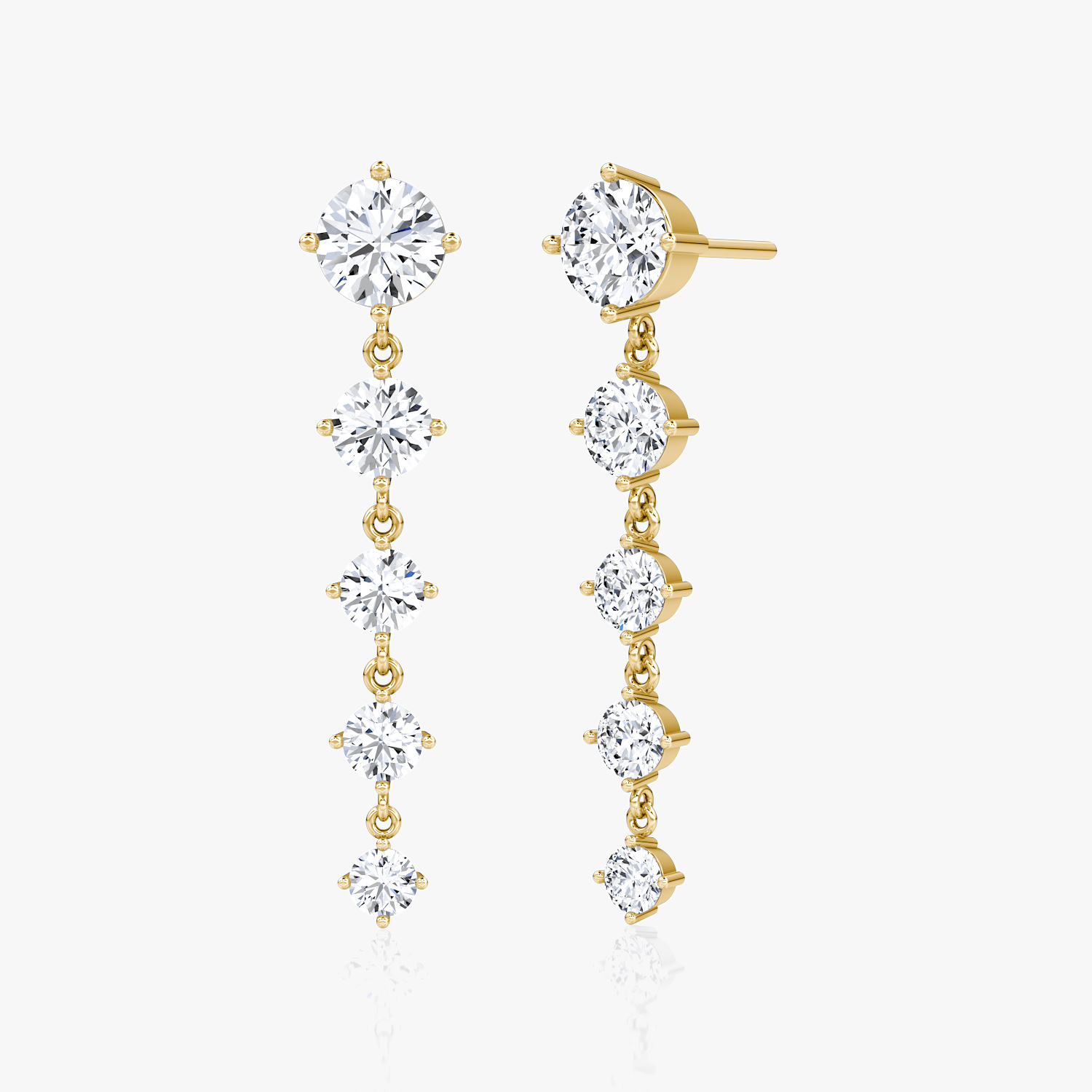 【HYERES LOR】23SS★ Essence Sl Tennis Gr One-Touch Earring Dramatic Drop Tennis Earring in White Gold | VRAI