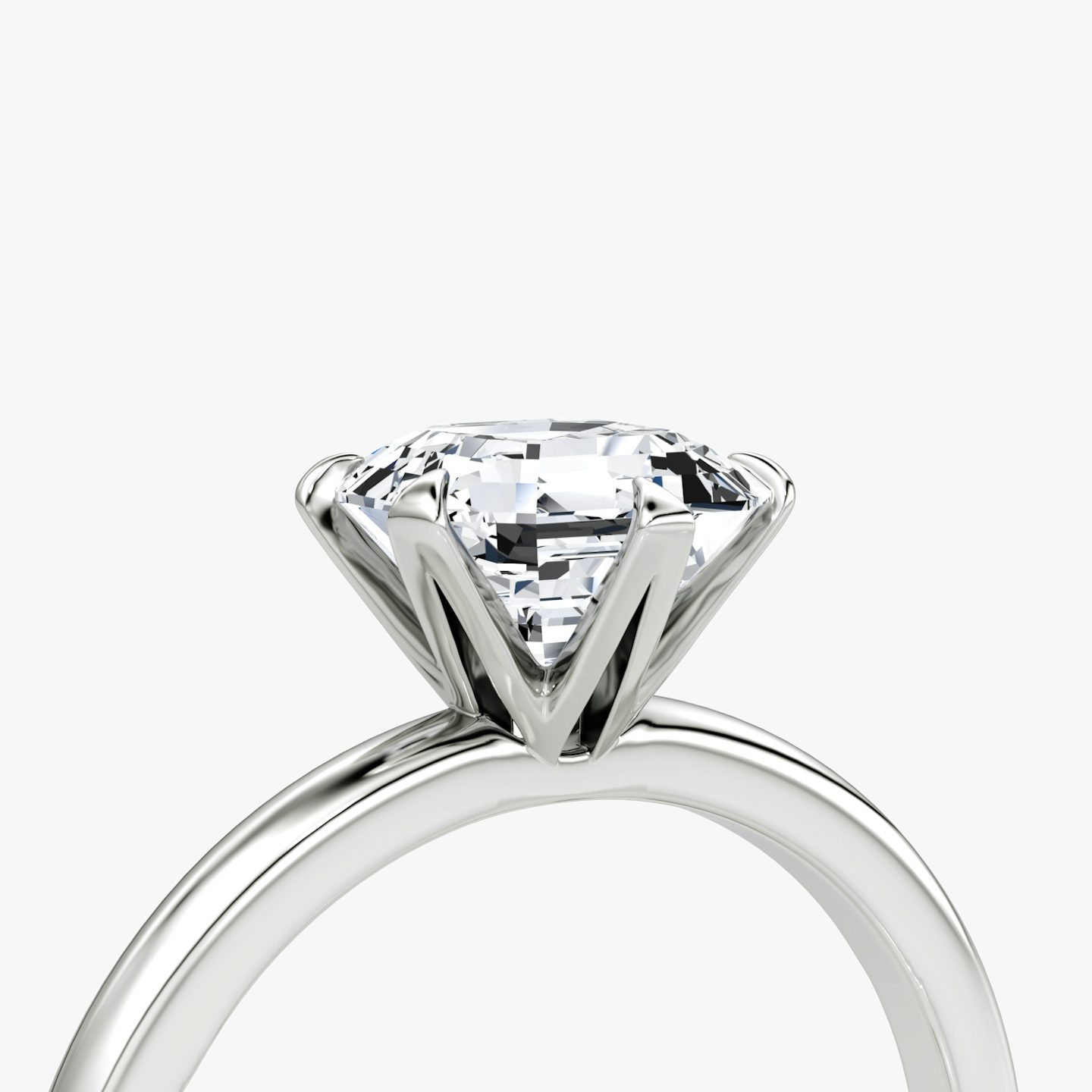 V | Asscher | 18k | Oro blanco de 18 quilates | Banda: Simple | Orientación de diamante: vertical | Peso en quilates: Ver stock total
