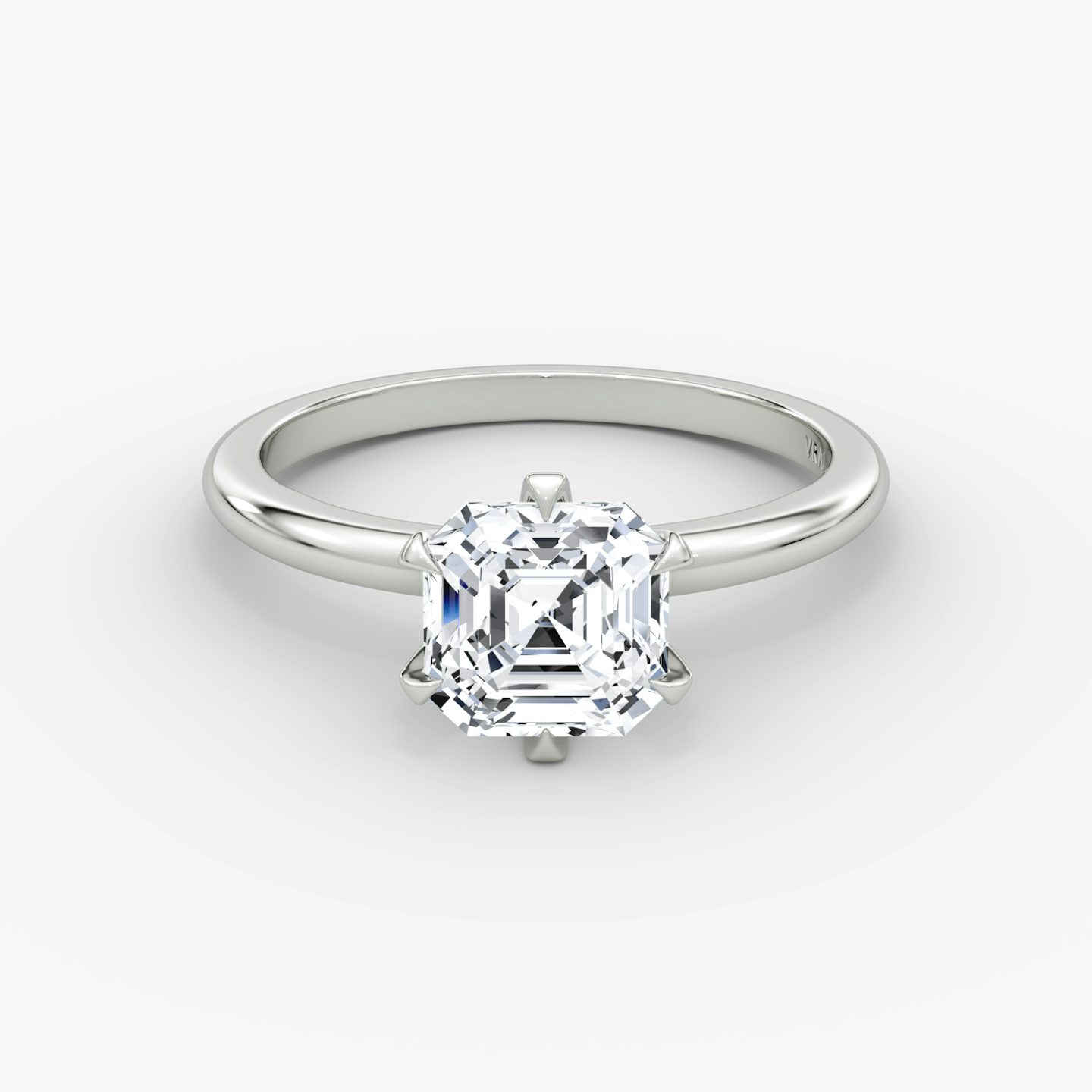 V | Asscher | 18k | Or blanc 18 carats | Anneau: Simple | Orientation du diamant: vertical | Poids en carats: Voir le stock total