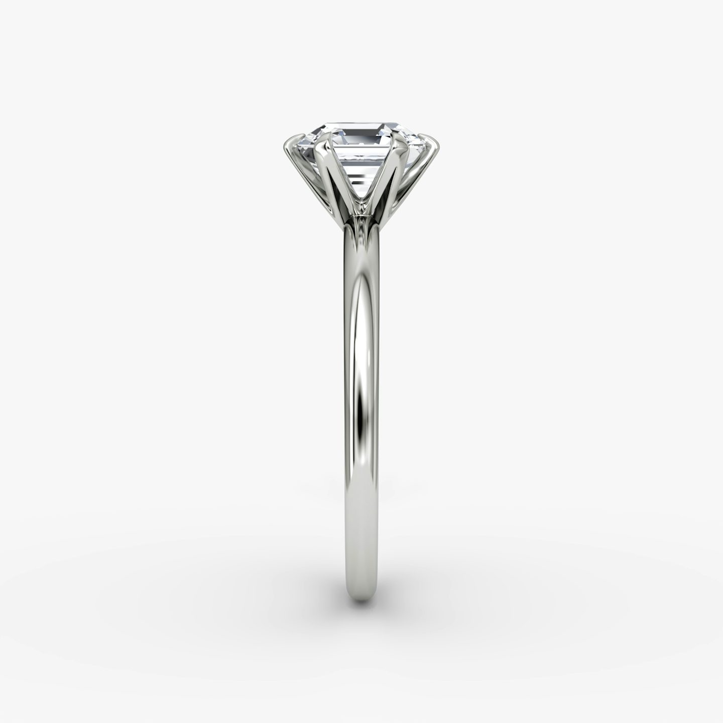 The V | Asscher | Platinum | Band: Plain | Diamond orientation: vertical | Carat weight: See full inventory