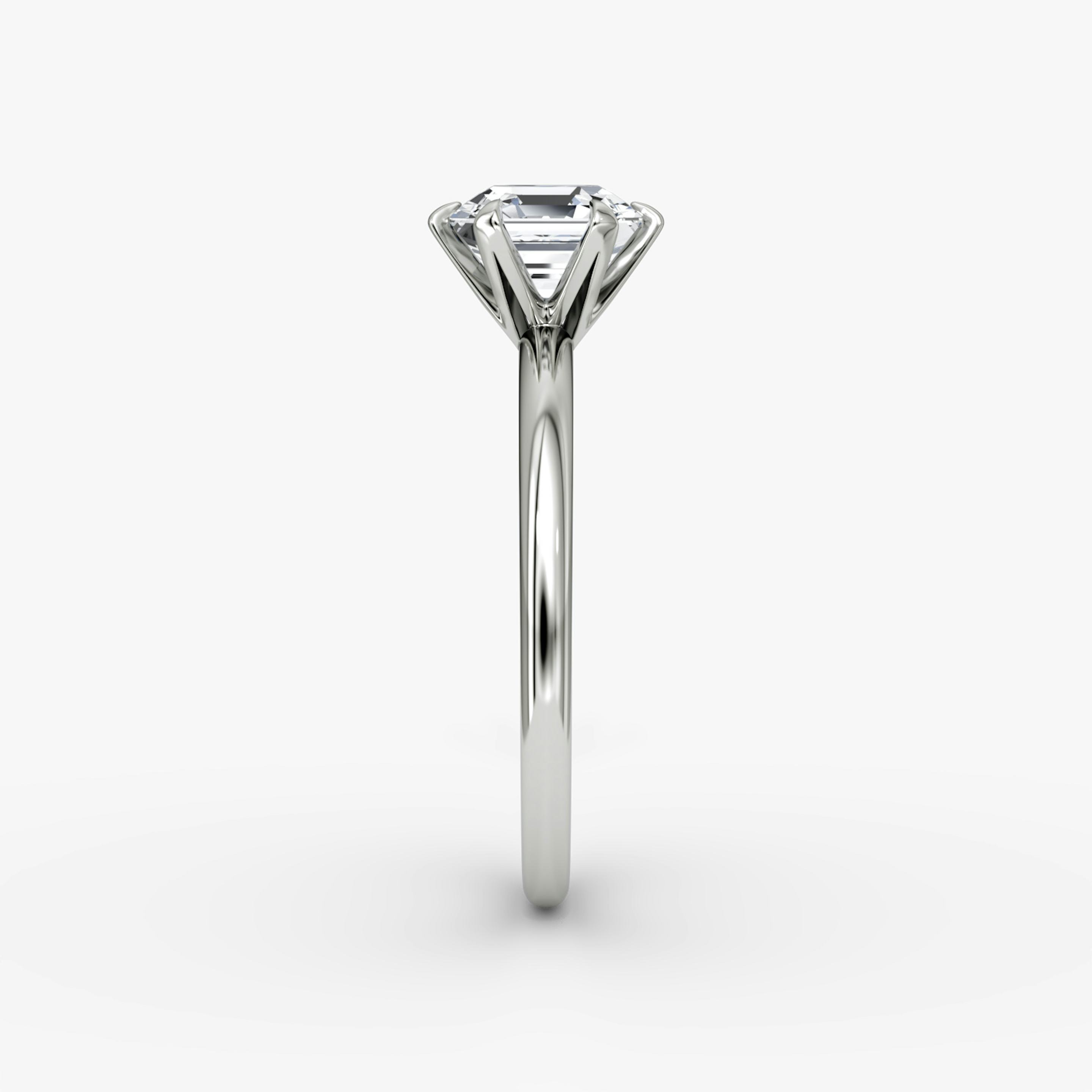 The V | Asscher | 18k | 18k White Gold | Band: Plain | Diamond orientation: vertical | Carat weight: See full inventory