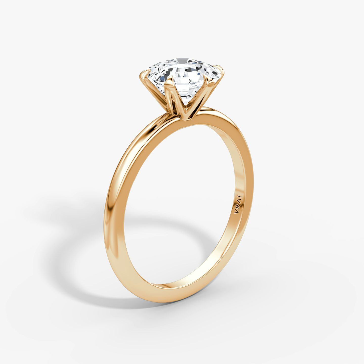 The V | Asscher | 14k | 14k Rose Gold | Band: Plain | Diamond orientation: vertical | Carat weight: See full inventory