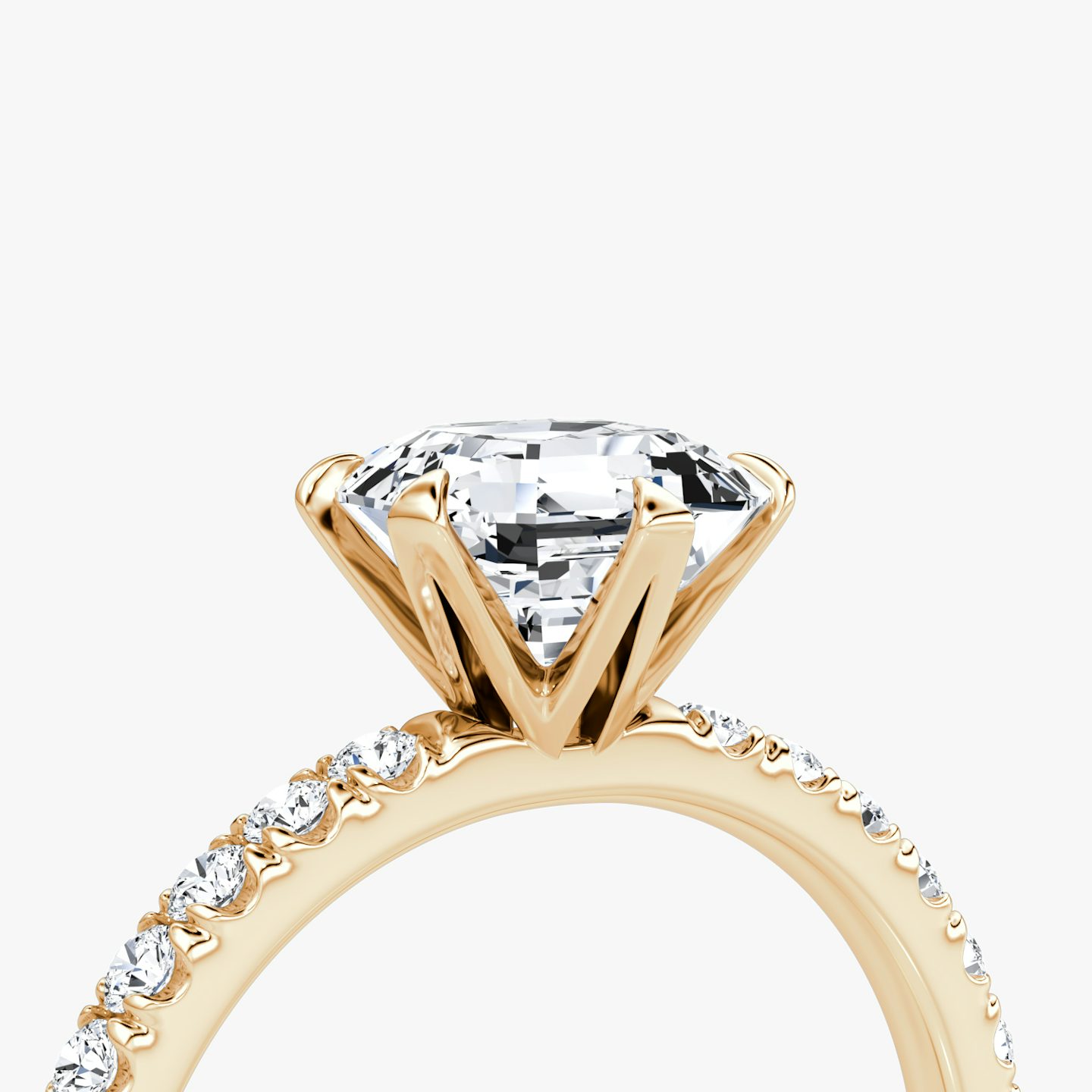 V | Asscher | 14k | Oro rosa de 14 quilates | Banda: Pavé | Orientación de diamante: vertical | Peso en quilates: Ver stock total