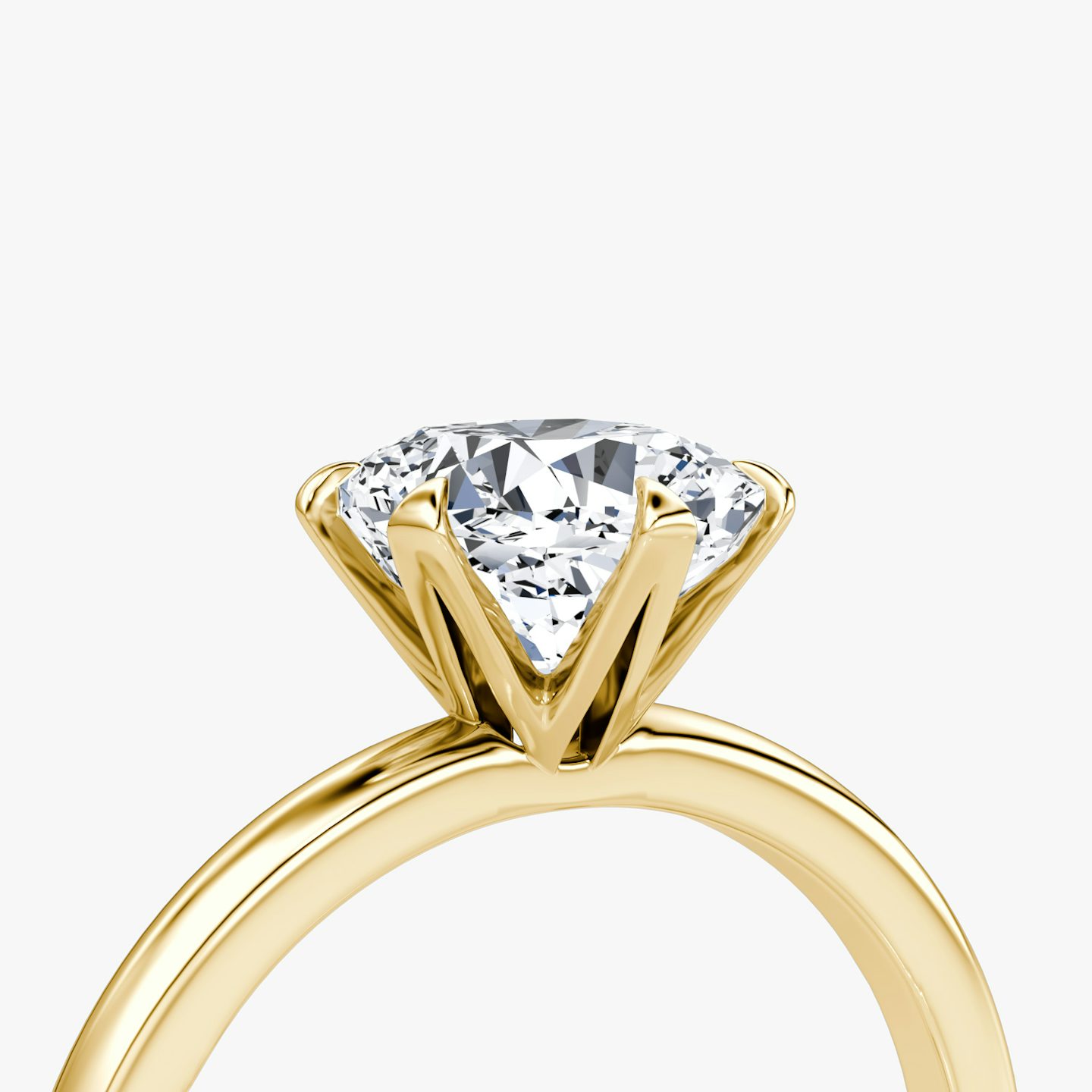 The V | Pavé Cushion | 18k | 18k Yellow Gold | Band: Plain | Diamond orientation: vertical | Carat weight: See full inventory