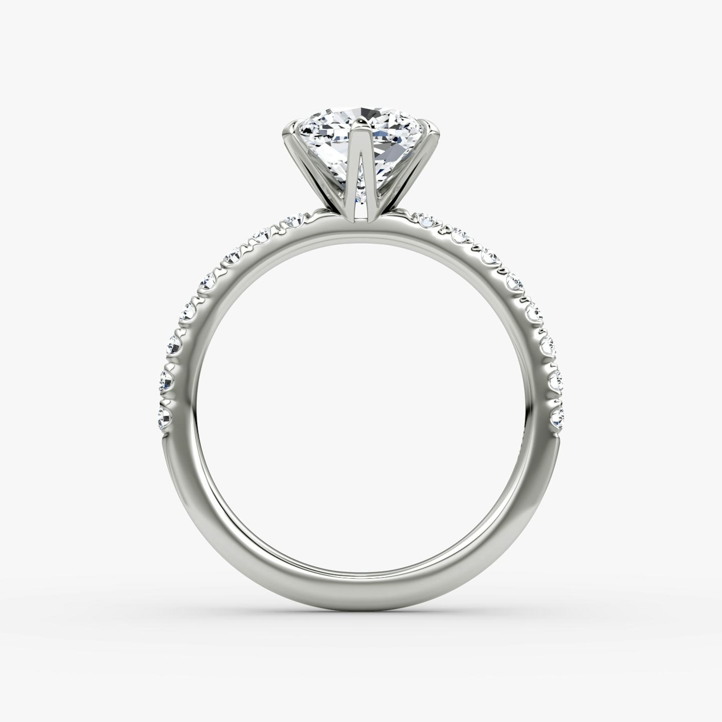 The V | Pavé Cushion | 18k | 18k White Gold | Band: Pavé | Diamond orientation: vertical | Carat weight: See full inventory
