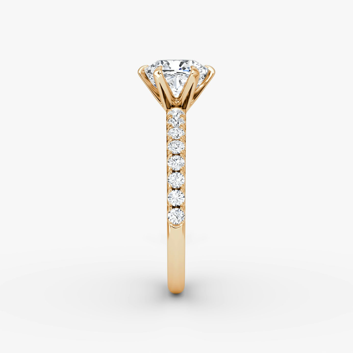The V | Pavé Cushion | 14k | 14k Rose Gold | Band: Pavé | Diamond orientation: vertical | Carat weight: See full inventory